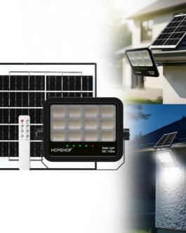 Homehop Solar Light Outdoor Waterproof 100W Flood LED Automatic Wall Lamp for Home, Garden, Balcony, Courtyard, Porch and Patio (6Ah, ABS, Cool White)