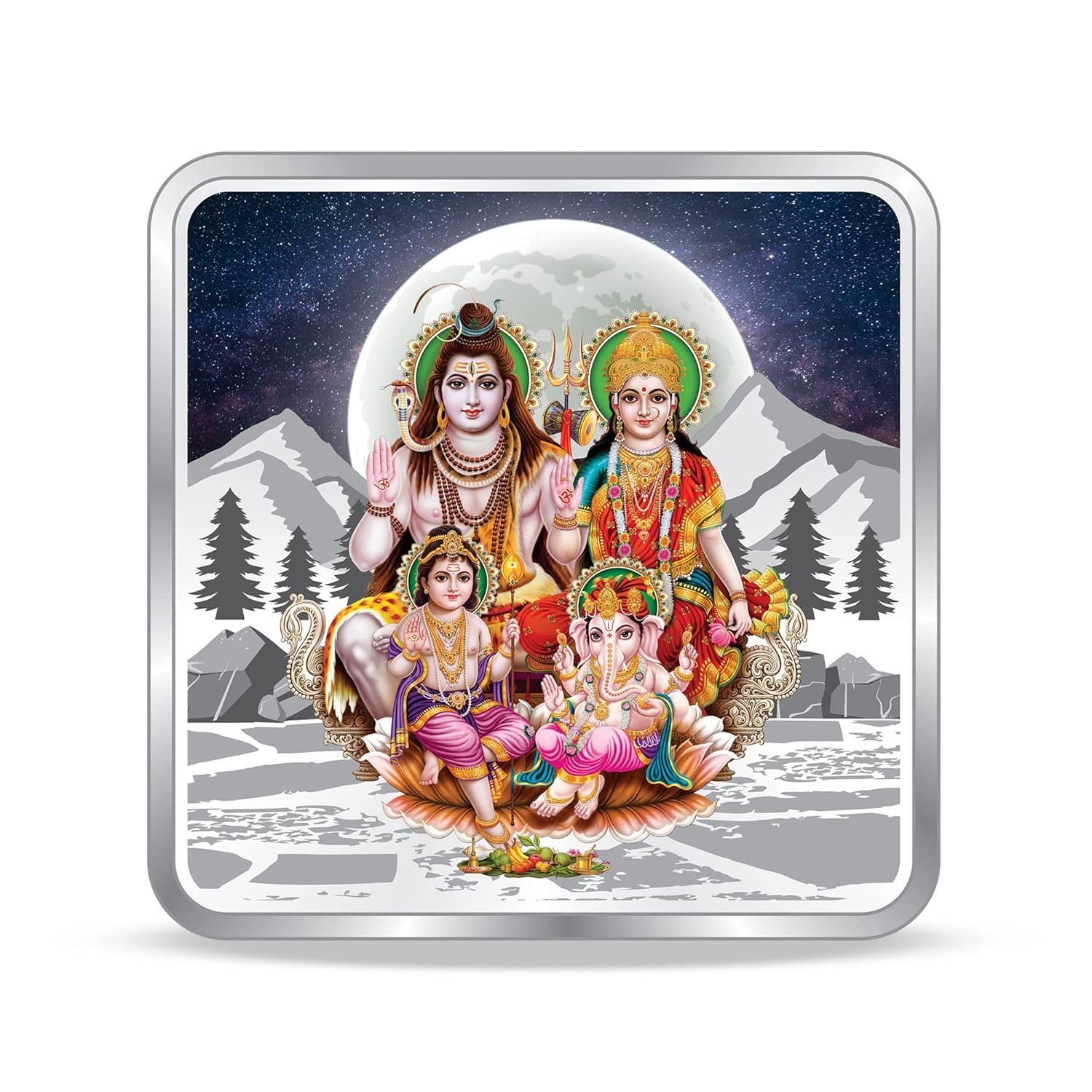 ACPL Silver Coin BIS Hallmarked Shiv Pariwar 999 Pure by ACPL Precious Moments available in 10/20/50/100 gram.