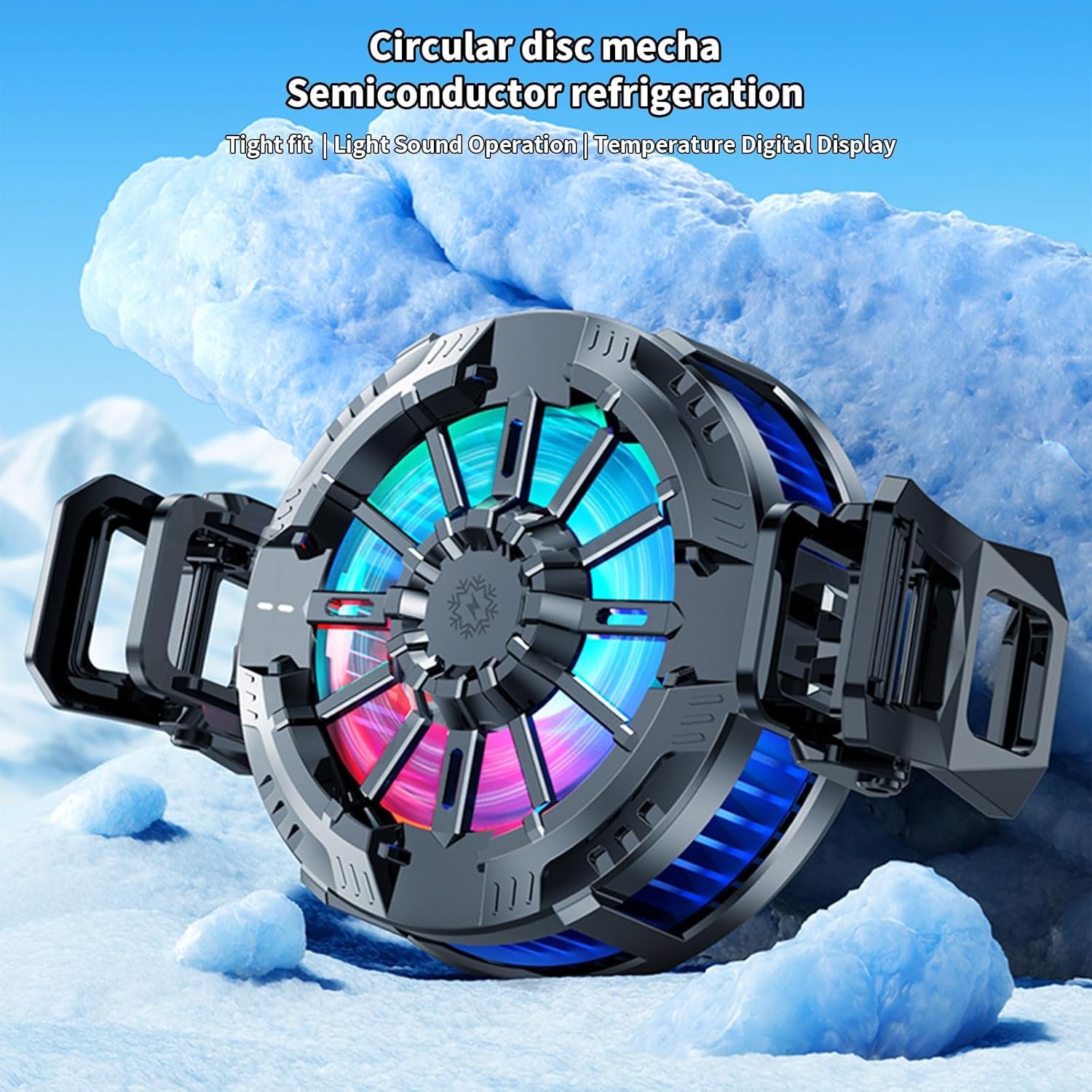 STRIFF Mobile Cooling Pad |Mobile Cooler | Gaming Fan | for Instant Cooling Advanced Refrigeration Chip & LED Temperature Display Compatible for Android and iPhones - (Black) (with Magnet) - Image 6