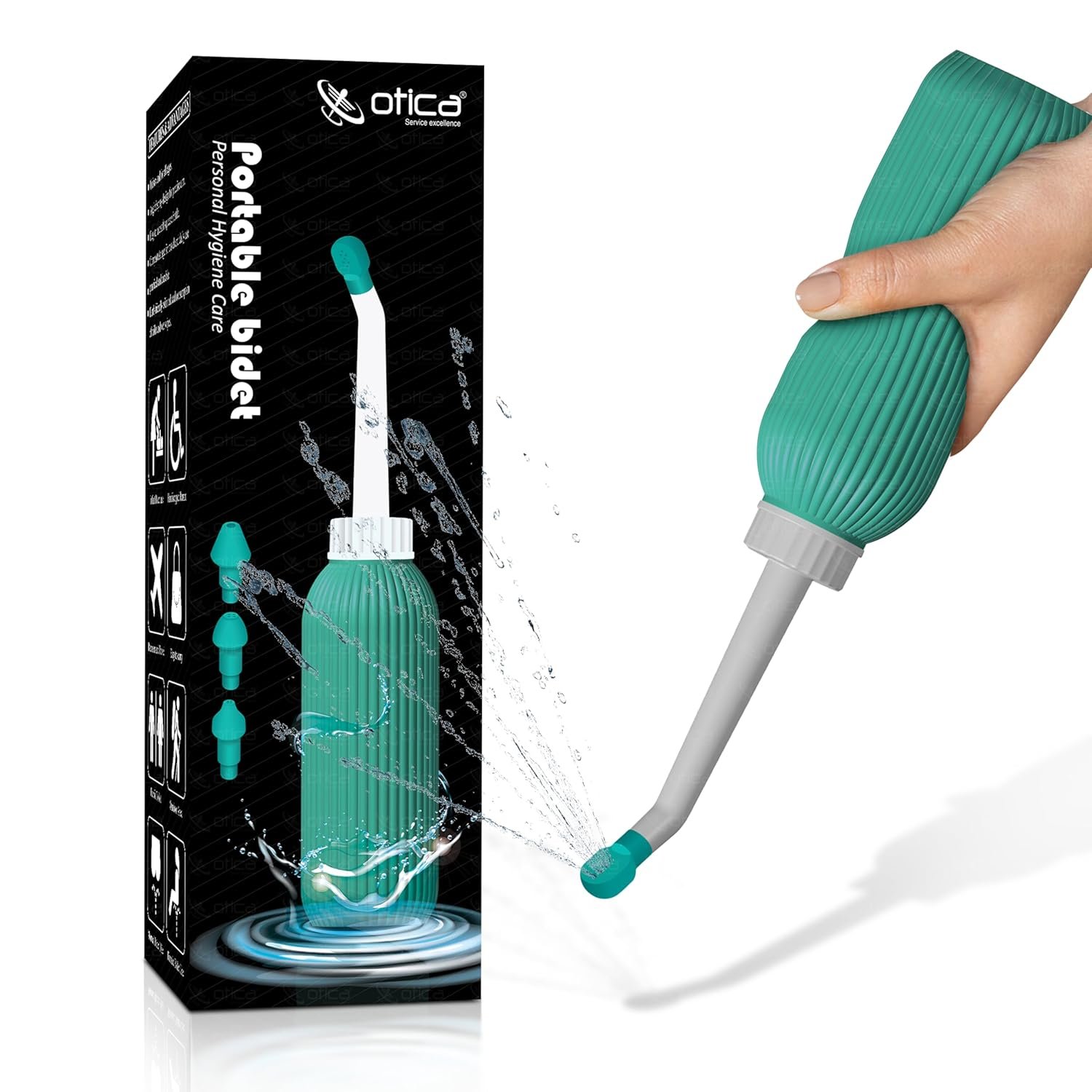 OTICA Portable Bidet Spray for Toilet – 500ML Handheld Personal Hygiene Peri Bottle with Angled Nozzle – Anti-Slip Water Spray for Travel, Postpartum, Perineal care, Camping & Baby Care - Image 8