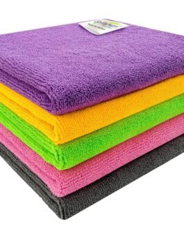 SOFTSPUN Microfiber Cloth 5pcs 40x40cms 340 GSM Multi-Color! Thick Lint & Streak-Free Multipurpose Cloths Automotive Microfibre Towels for Car Bike Cleaning Polishing Washing & Detailing.