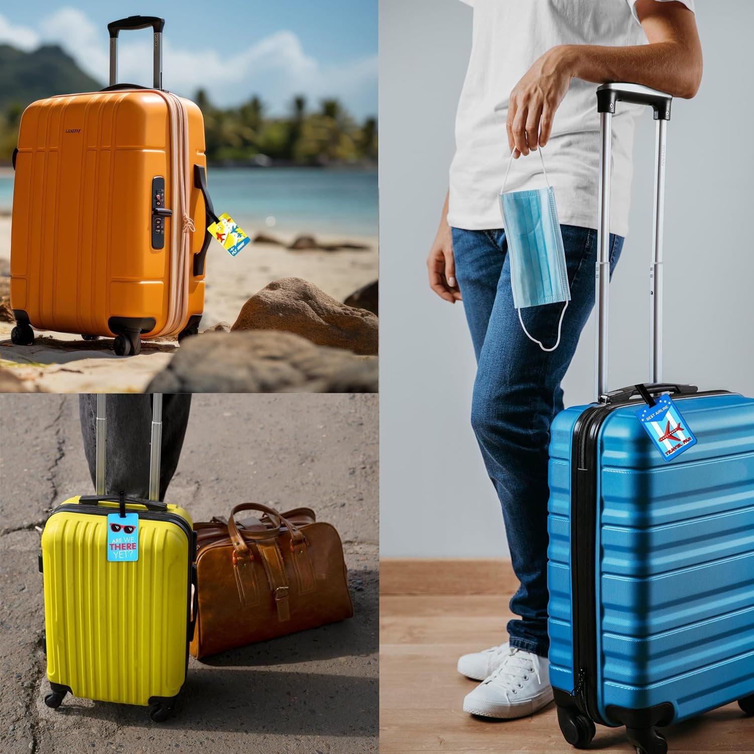 Storite Luggage/Bag/Travel ID Label Tags for Suitcase & School Bags Identifier Name Address Label with Silicon Strap | Pack of 3 | Multicolour (3 Pack) - Image 4