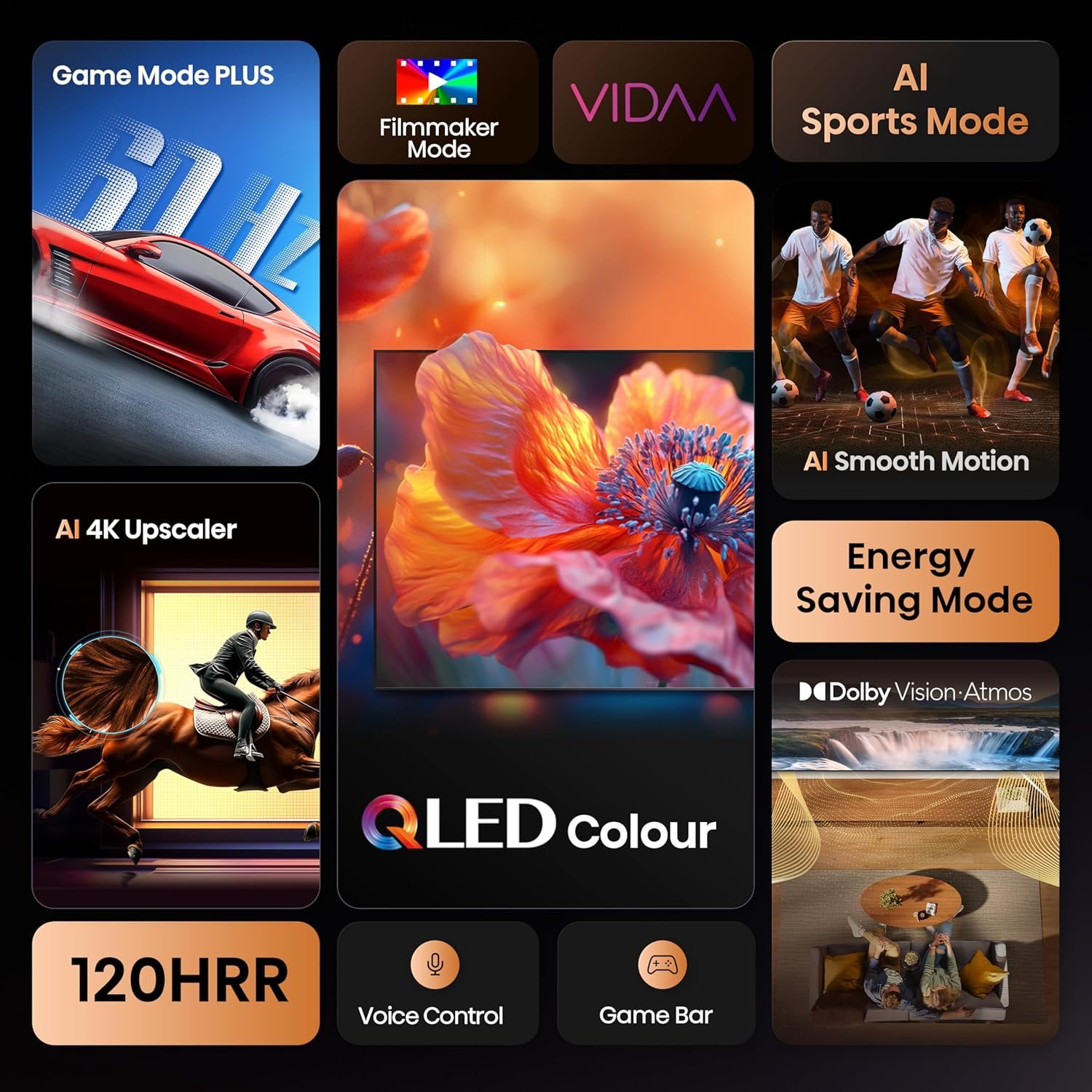 Hisense 126 cm (50 inches) E7Q Series 4K Ultra HD Smart QLED TV 50E7Q (Black) - Image 3