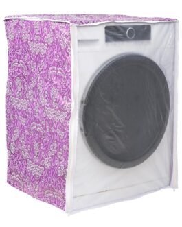 Classic® Front Load Washing Machine Cover for LG 7 kg, 7.5 kg, 8 kg, 8.5 kg, 9 kg. (63cms X 63cms X 81cms, Purple Flower, Large)
