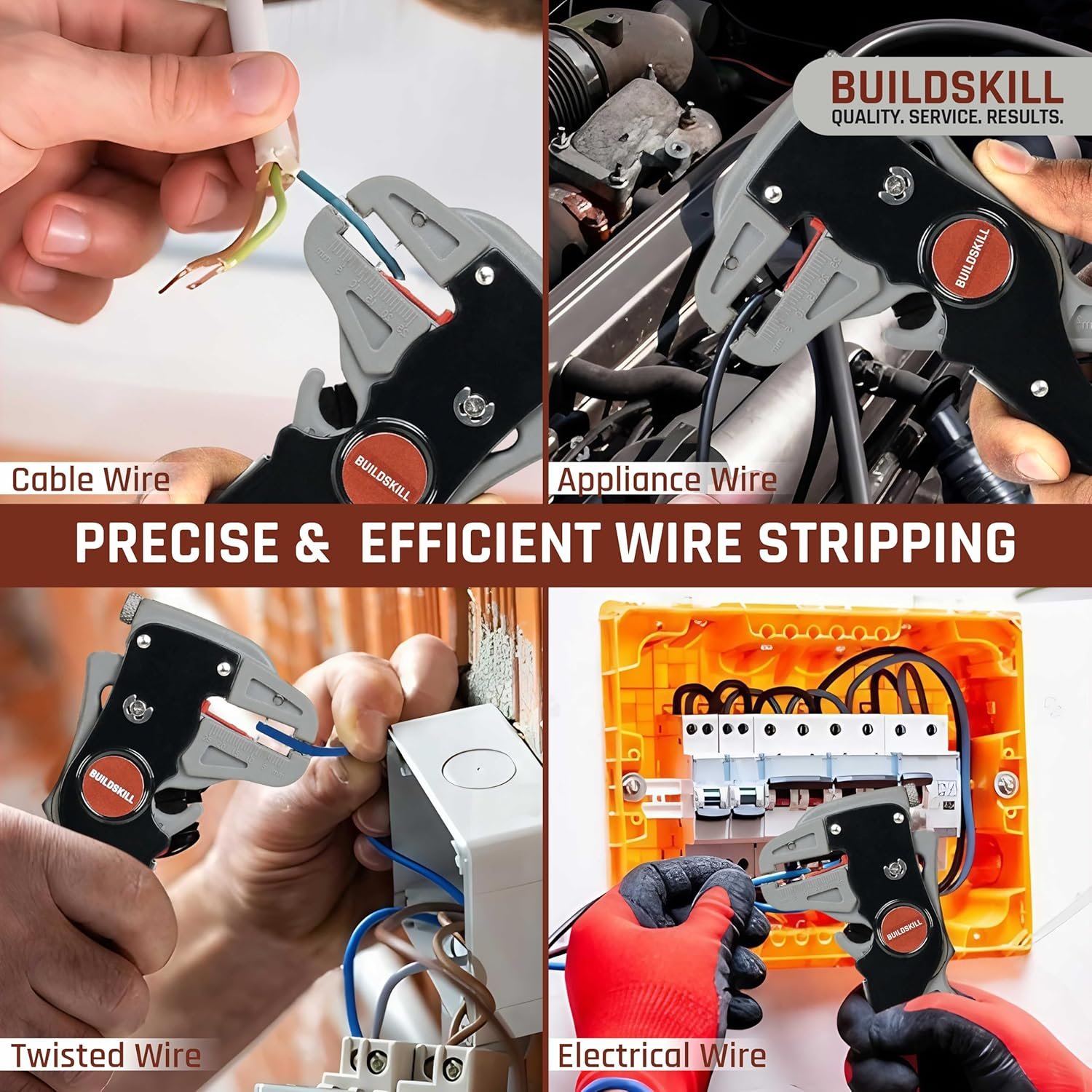 BUILDSKILL 2 IN 1 Automatic Wire Stripping & Cutting Tool – Precision Cutter for Electrical, Automotive, Cords & Cables – Ergonomic Handle with Pressure Adjustment - Image 7