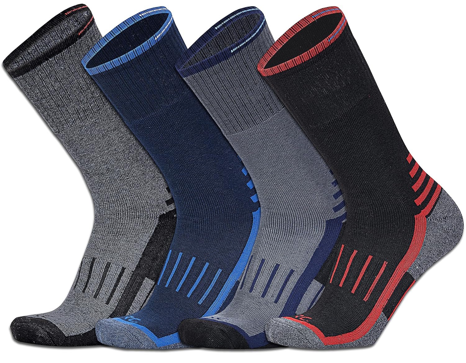 RC. ROYAL CLASS Thick Soft Heavy Cushioned Towel Woolen Thermal Socks for Men, Warm Winter Wear Socks, Pack of 4 Pairs, Free Size