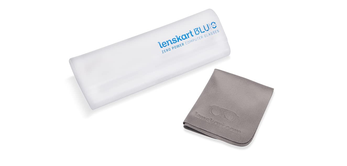 LENSKART BLU | Zero Power Blue Cut Computer Glasses | Anti Glare, Lightweight & Blocks Harmful Rays | Full Rim Square | 100% UV Protected | For Men and Women | Medium | LB E13529 - Image 8