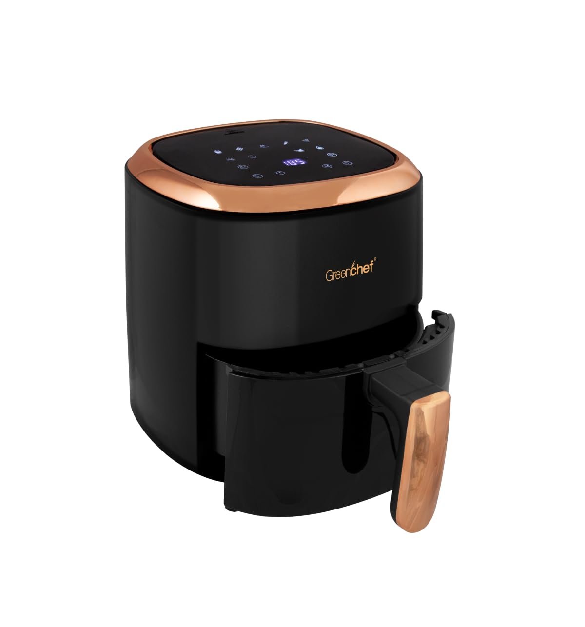 Greenchef Digital Air Fryer Frizzle with Touch Panel, uses up to 90% less fat, 8 Pre-set Menu, 1200W, 4.2 Liter (Black), Large - Image 2