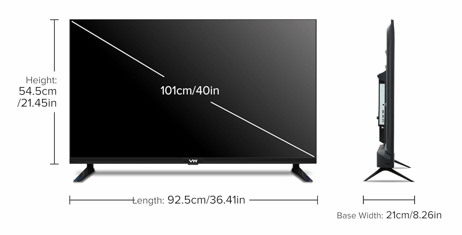 VW ( Visio World. 101 cm (40 inches) OptimaX Series Full HD Smart QLED Android TV VW40AQ1 (Black) - Image 6