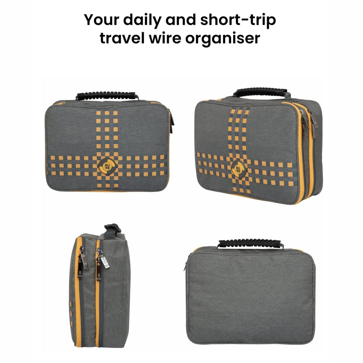 EUME Fixa 2 Compartment Electronic Accessories Organizer & Travel Gadget Bag for Men & Women (Grey) - Image 10
