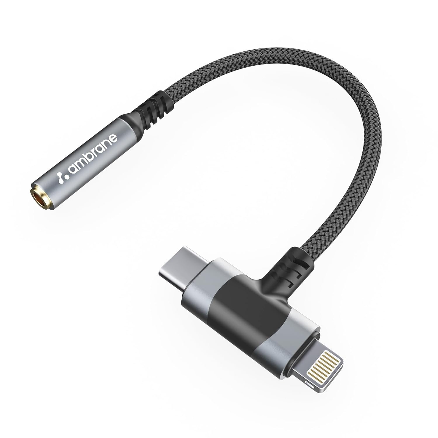 AMBRANE 2 in 1 3.5 mm Audio AUX to Type C Connector, Perfect for Gaming/Playing Music for Type C Devices, Android, iPhone 16/15/Plus/Pro/Max, iPad(AOTG-CL1 Black) - Image 2