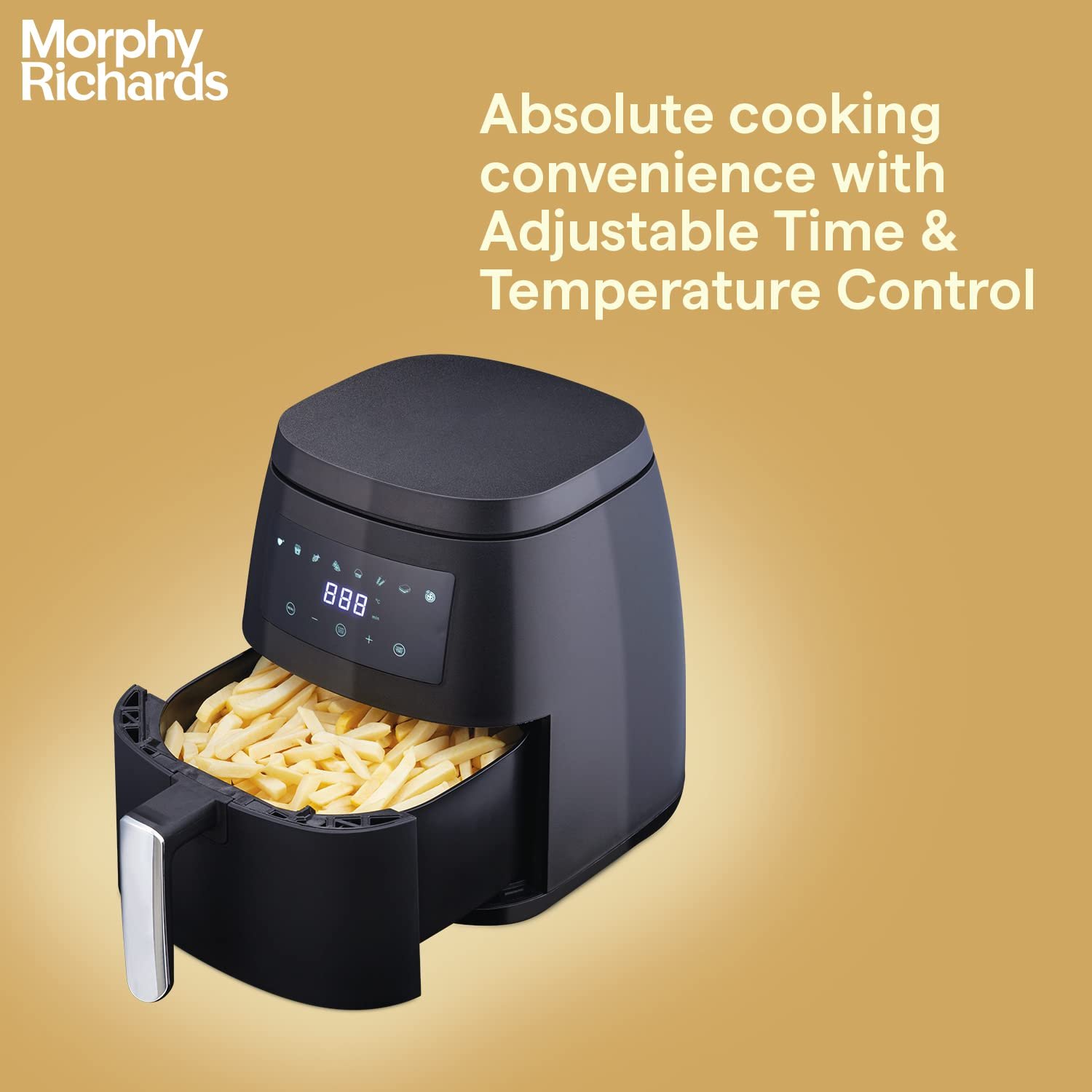Morphy Richards Digital Air Fryer for Home | 5L Capacity | 1500W | Digital Control | Dual Fan Tech | Adjustable Time & Temp | Voltage Protection | 2-Year Warranty | Black - Image 5