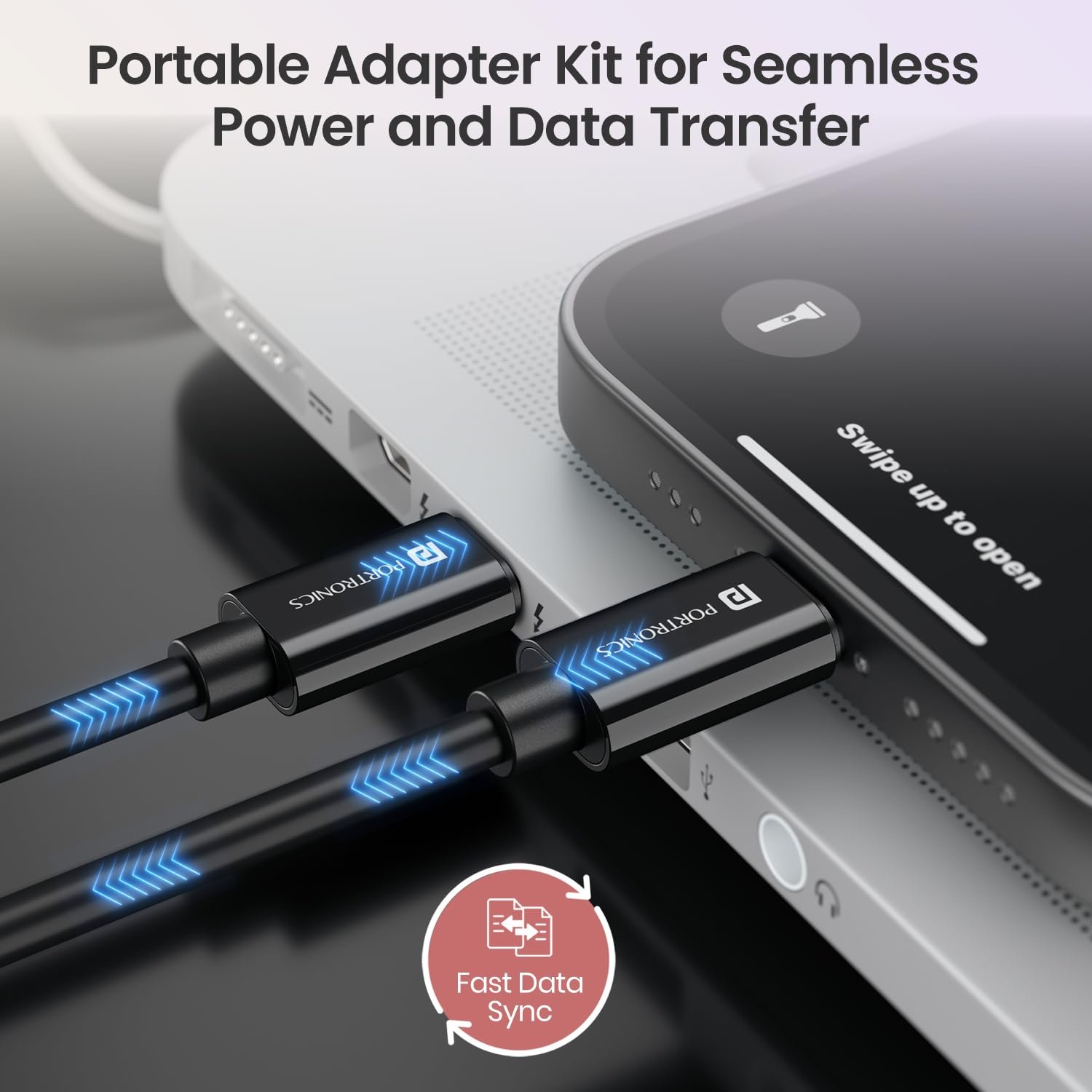 Portronics Snapcase 4 60W Multifunctional Fast Charging Data Cable Transparent Kit, Conversion Set USB A & Type C to Male Micro/Type C/Lightning, Data Transfer, Sim Storage, Sim Eject Pin,Pocket Size - Image 7