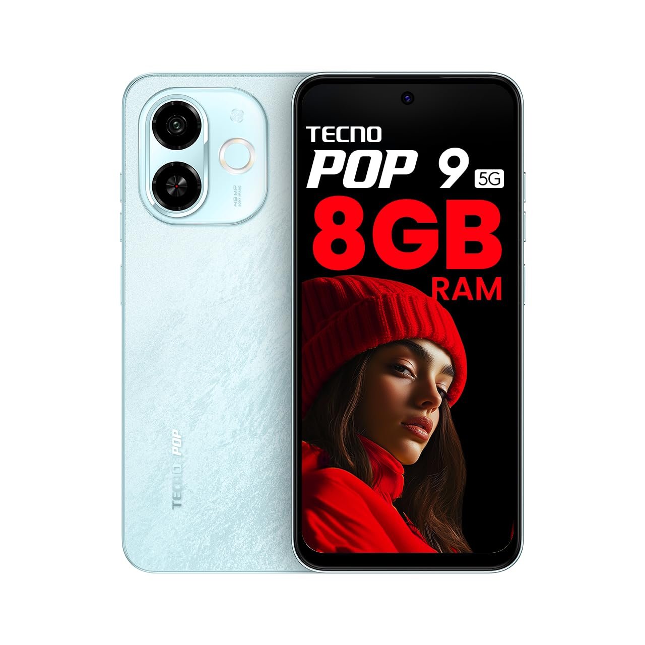 Tecno POP 9 5G (Azure Sky, 8GB+128GB) | D6300 5G Processor | 48MP Sony AI Camera | 4+ Year Lag Free Fluency |5000 mAh Battery |Dual Speaker | Without Charger - Image 2
