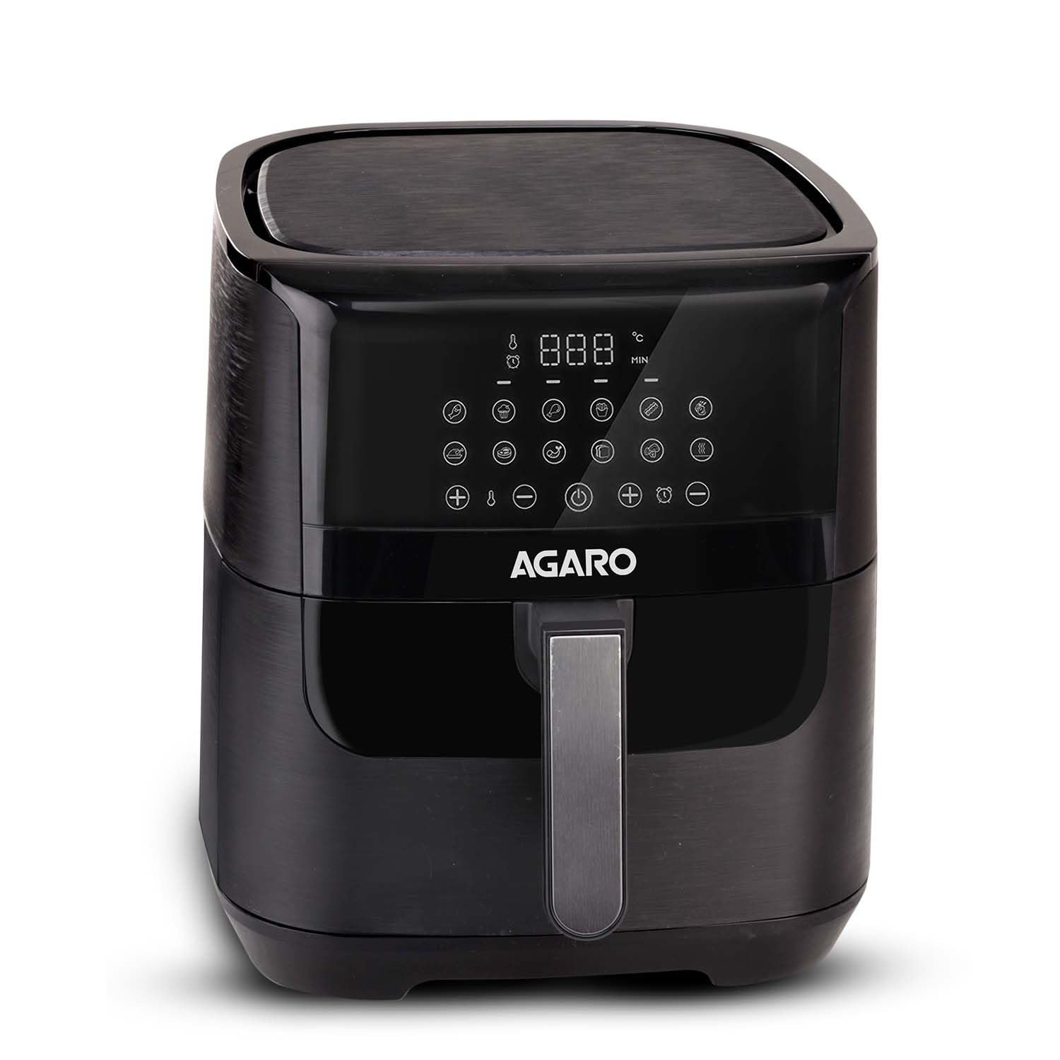 AGARO Elegant Air Fryer, 6.5L, 12 Preset Cooking Modes, 360 Degrees Air Circulation With Variable Temperature Settings, Frying, Grilling, Toasting, Roasting, 1800W, Black. - Image 2