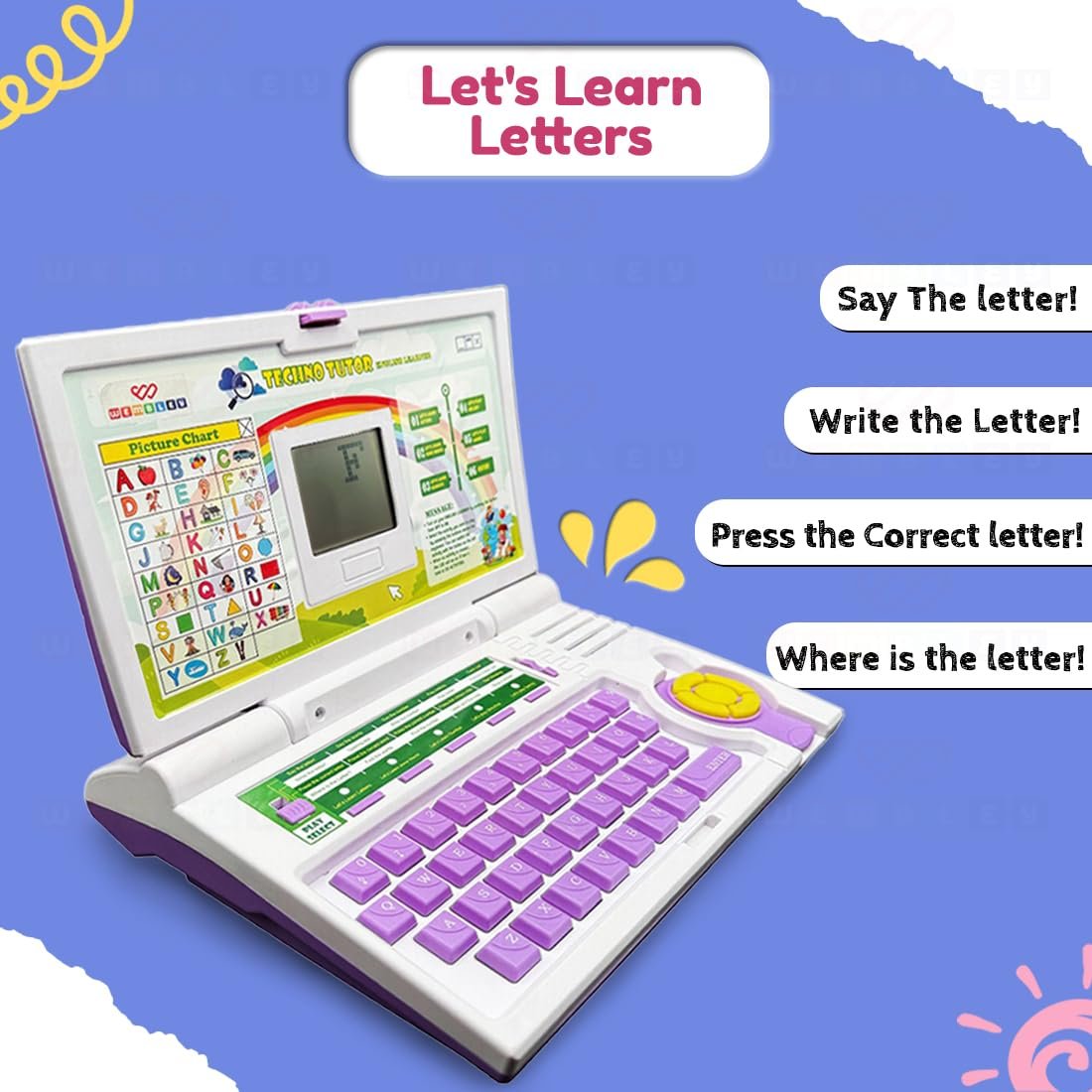 Wembley Educational Kids Laptop| Fun Mini Laptop with Mouse & 20 Activities| Interactive Learning Toy| Learn Letters, Words, Numbers & More| Great Gift for Kids 3+ (Purple) - Image 5