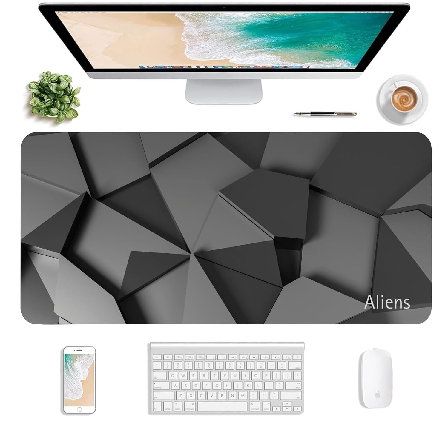 Aliens Extended Gaming Mouse Pad Desk Mat for Computer, Laptop, Keyboard, Smooth Cloth Surface, Nonslip Rubber Base, Compatible with Laser and Optical Mouse, Office, Home 580x280mm (EXT-51) - Image 3