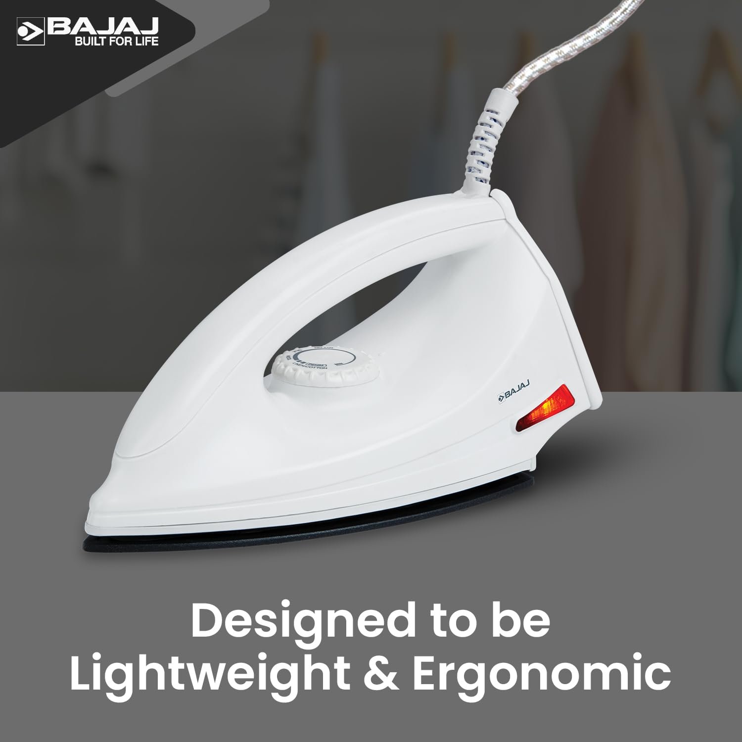 Bajaj DX-6 1000 Watts Dry Iron | Advance Soleplate And Anti-Bacterial German Coating Technology | Thermol Fuse Safety | Auto Shut-Off | Cool Touch Body | 2 Yr Warranty 【White】 - Image 6