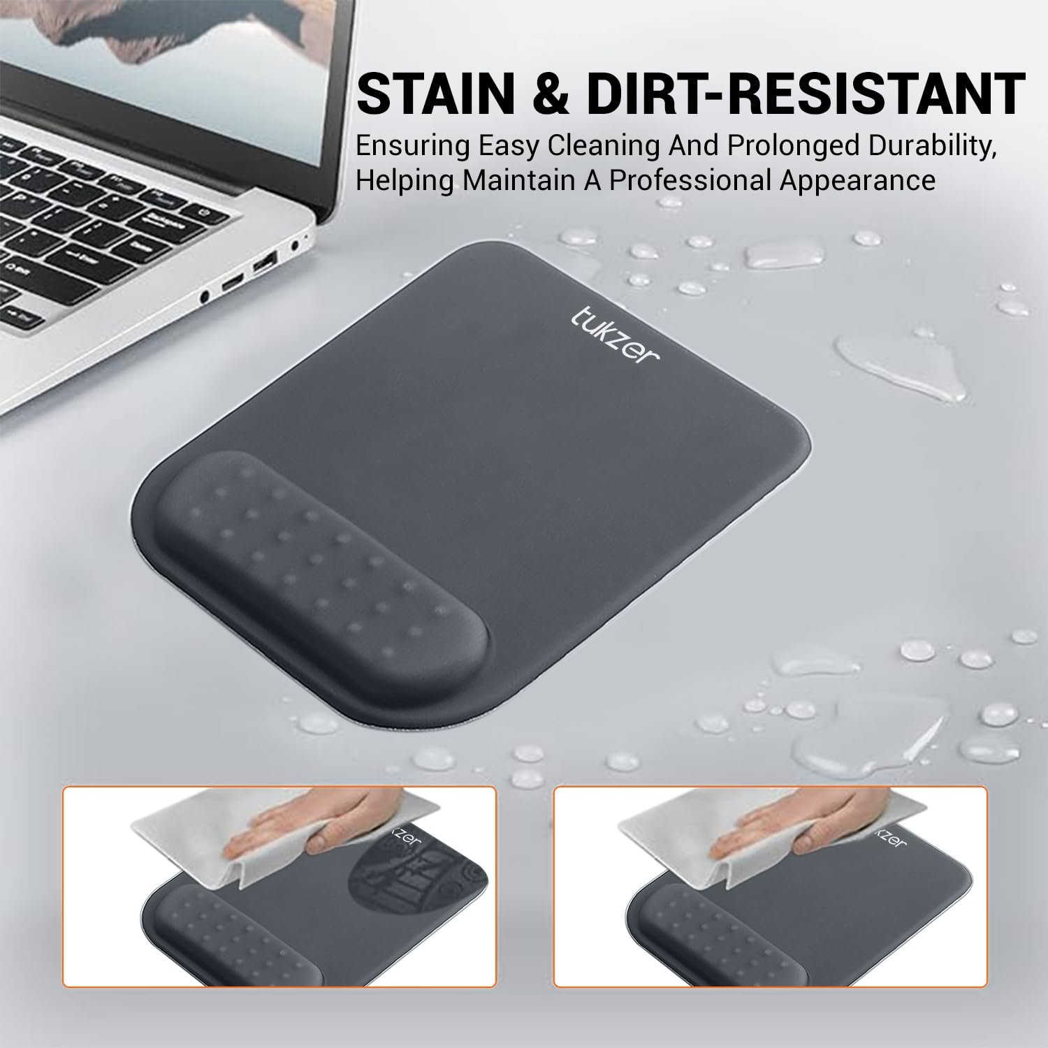 Tukzer Gel Mouse Pad Wrist Rest Memory-Foam Ergonomic Mousepad| Cushion Wrist Support & Pain Relief| Suitable for Gaming, Computer, Laptop, Home & Office Non-Slip Rubber Base (Grey) - Image 8