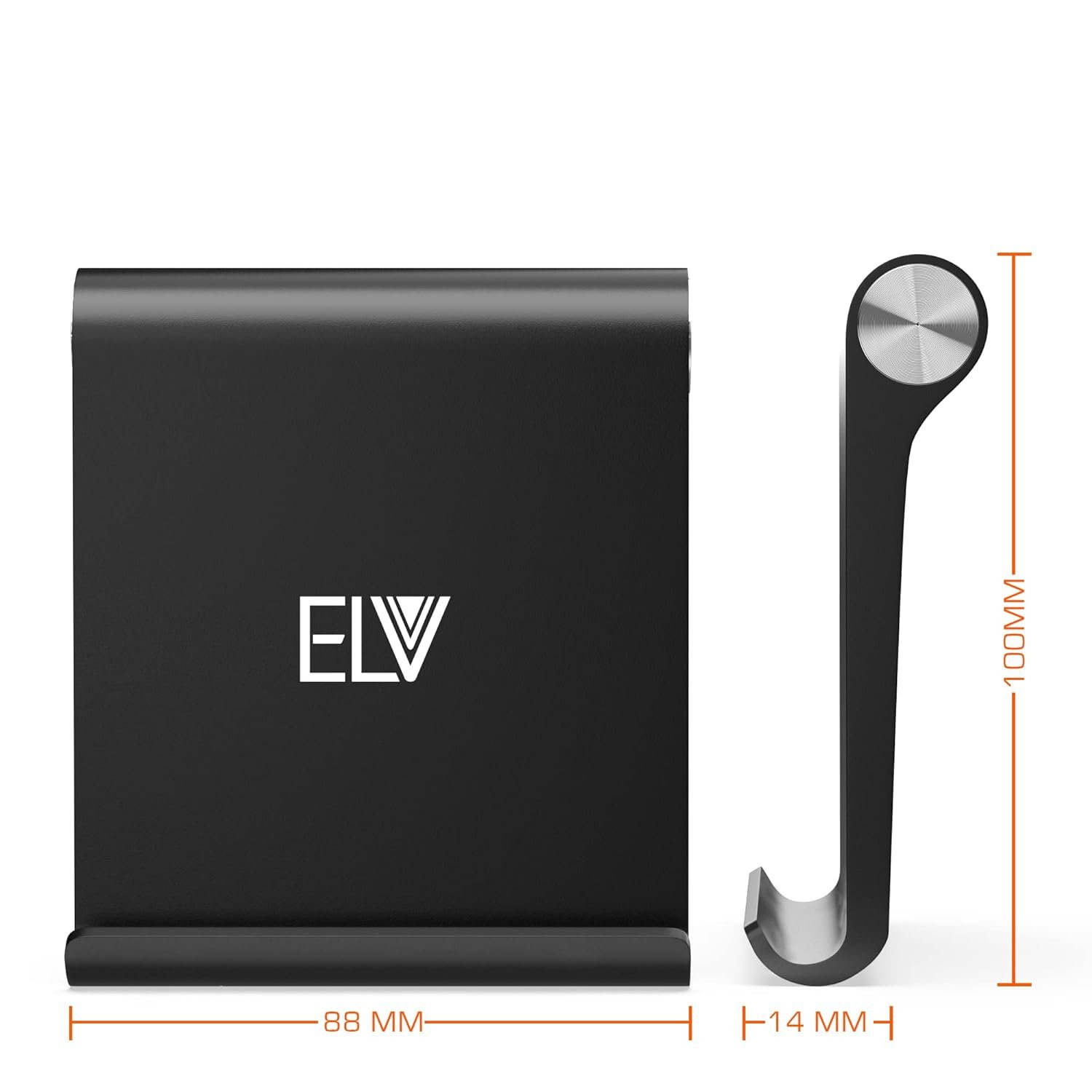 ELV Foldable, Portable, Tablet/Phone Stand. Compatible Phone Holder for iPhone, Android, Samsung, Oneplus, Xiaomi, Oppo, Vivo, Asus. Perfect for Bed,Office, Home,Gift and Desktop (Black) Tabletop - Image 4