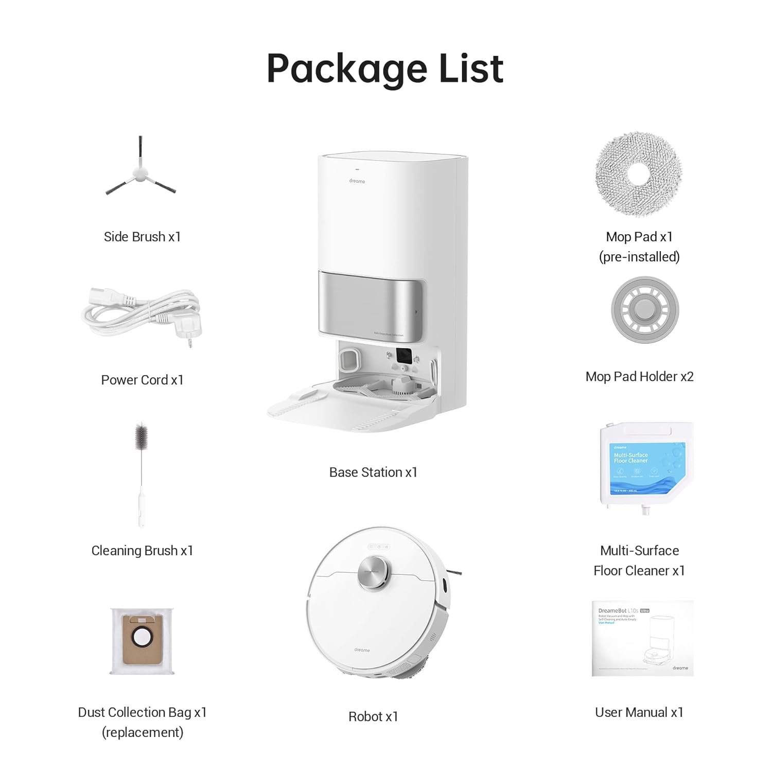 DREAME L10s Ultra Robot Vacuum Cleaner Washer with Self-Cleaning Base Station (Dust Drain, Automatic Cleaning) AI Obstacle Detection 3D, 5300Pa Suction Power, 210 Minutes Battery, WiFi/APP/Alexa - Image 9