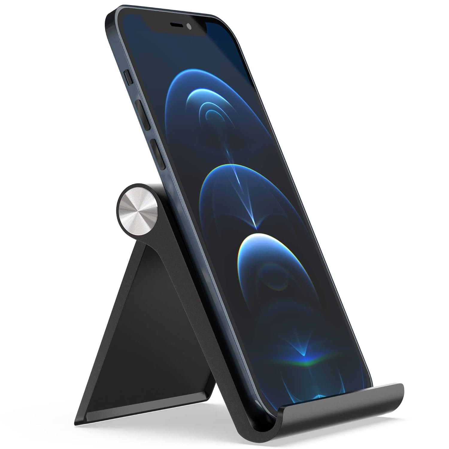 ELV Foldable, Portable, Tablet/Phone Stand. Compatible Phone Holder for iPhone, Android, Samsung, Oneplus, Xiaomi, Oppo, Vivo, Asus. Perfect for Bed,Office, Home,Gift and Desktop (Black) Tabletop - Image 3