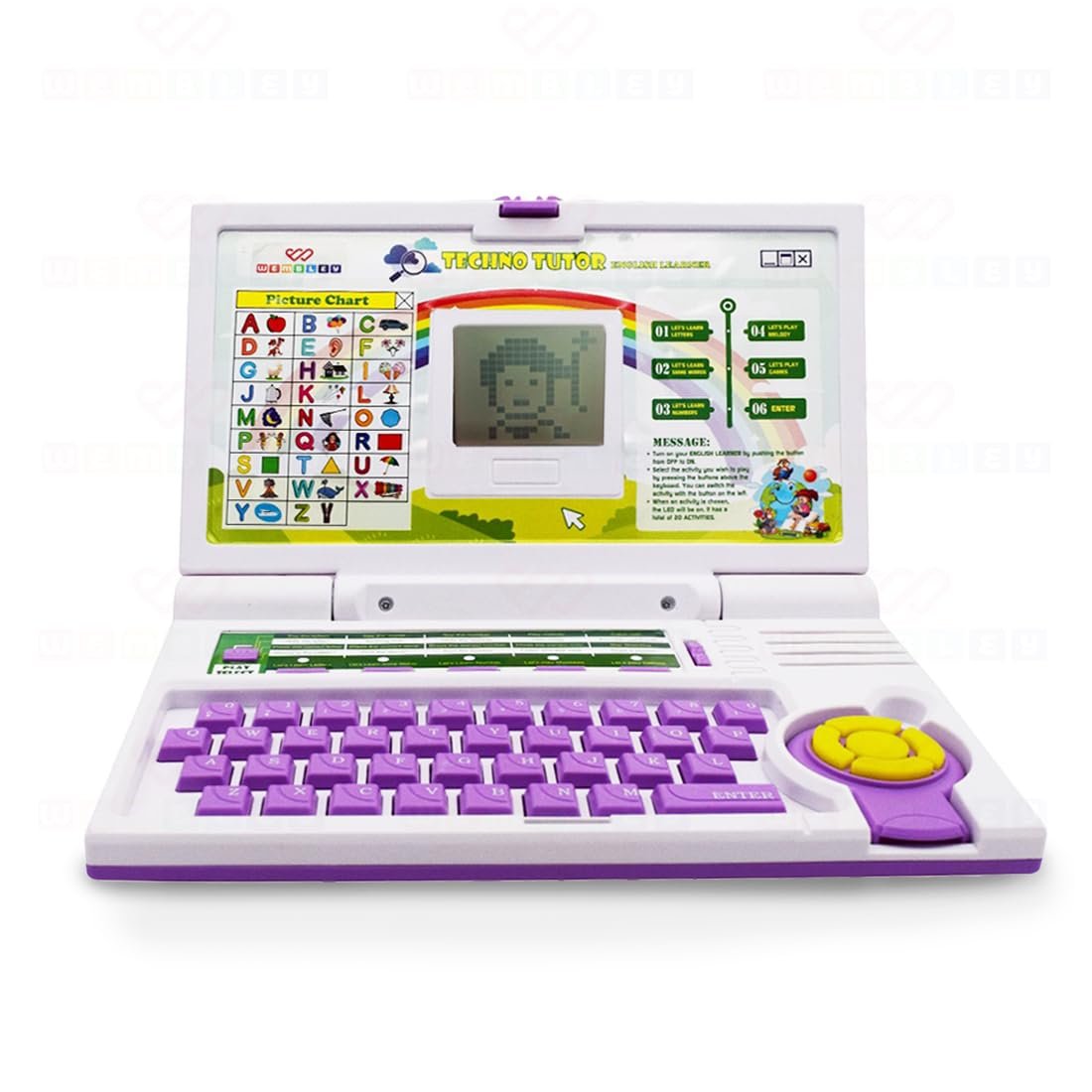 Wembley Educational Kids Laptop| Fun Mini Laptop with Mouse & 20 Activities| Interactive Learning Toy| Learn Letters, Words, Numbers & More| Great Gift for Kids 3+ (Purple) - Image 2