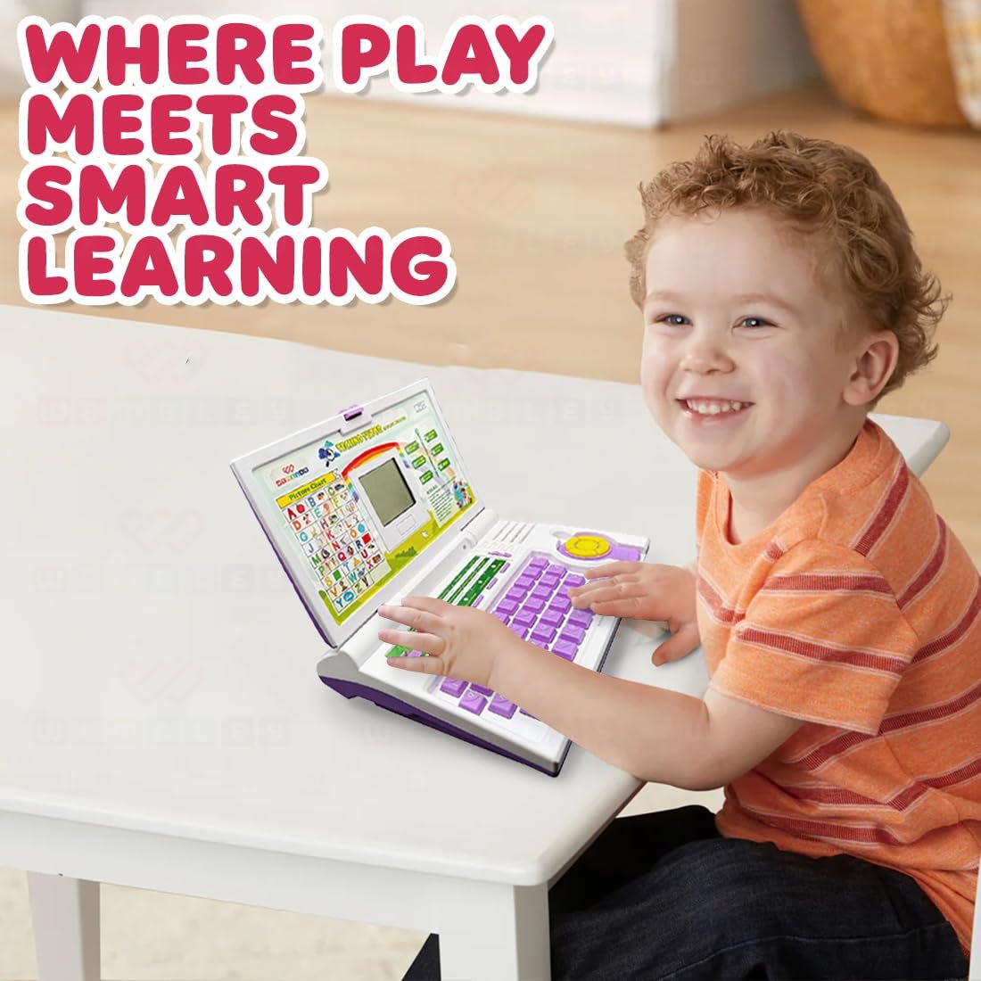 Wembley Educational Kids Laptop| Fun Mini Laptop with Mouse & 20 Activities| Interactive Learning Toy| Learn Letters, Words, Numbers & More| Great Gift for Kids 3+ (Purple) - Image 10