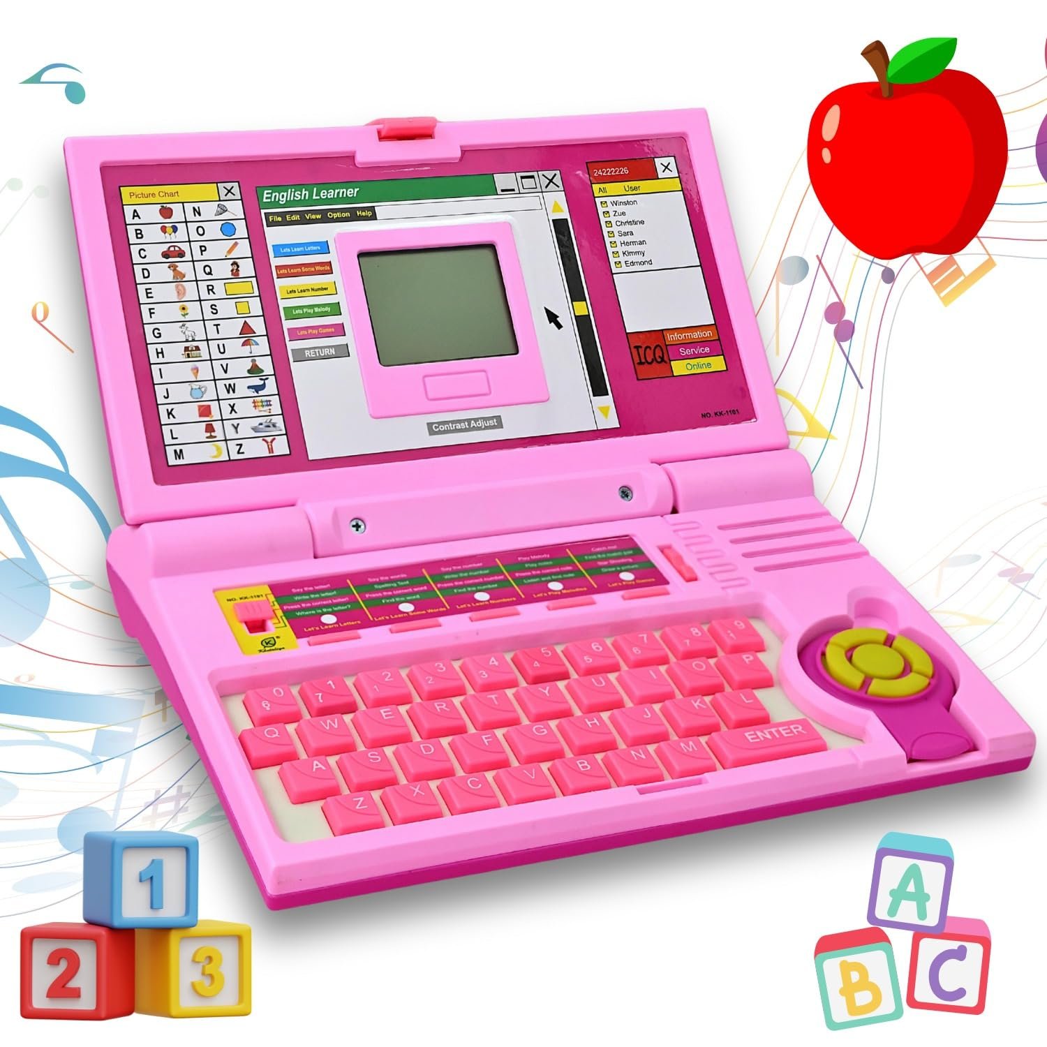 Cable World Educational Laptop Computer Toy for Kids Above 3 Years - 20 Fun Activity Learning Machine, Now Learn Letter, Words, Games, Mathematics, Music, Logic, Memory Tool,Pink - Image 4