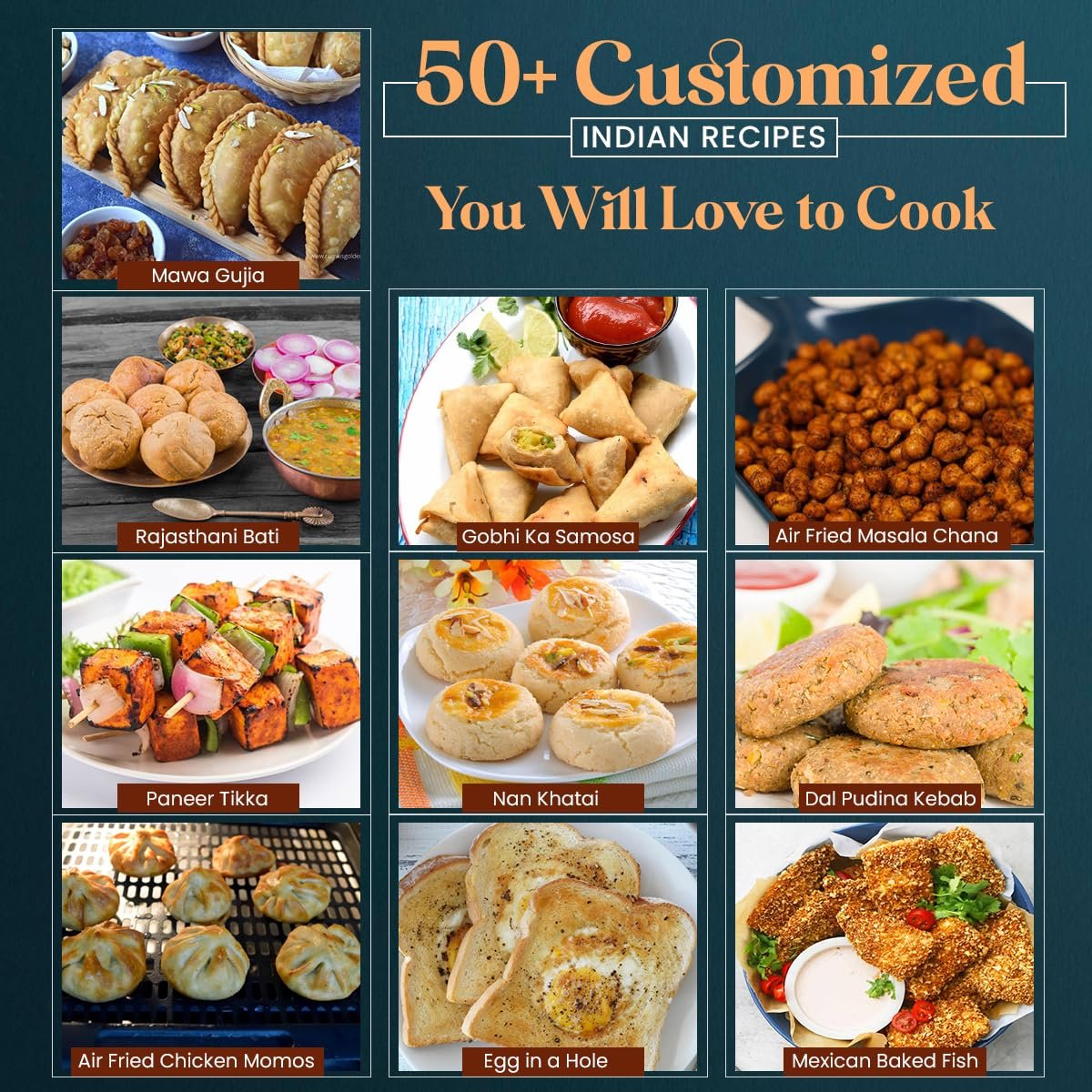 INALSA Air Fryer 4.2 ltr|1400 W with Air Crisp Technology|Temperature & Timer Control|8 Preset Menu & Digital Display|Air fry, Bake,Roast,Reheat,Dehydrate|Airfryer Recipe book(Tasty Fry Digital) - Image 5