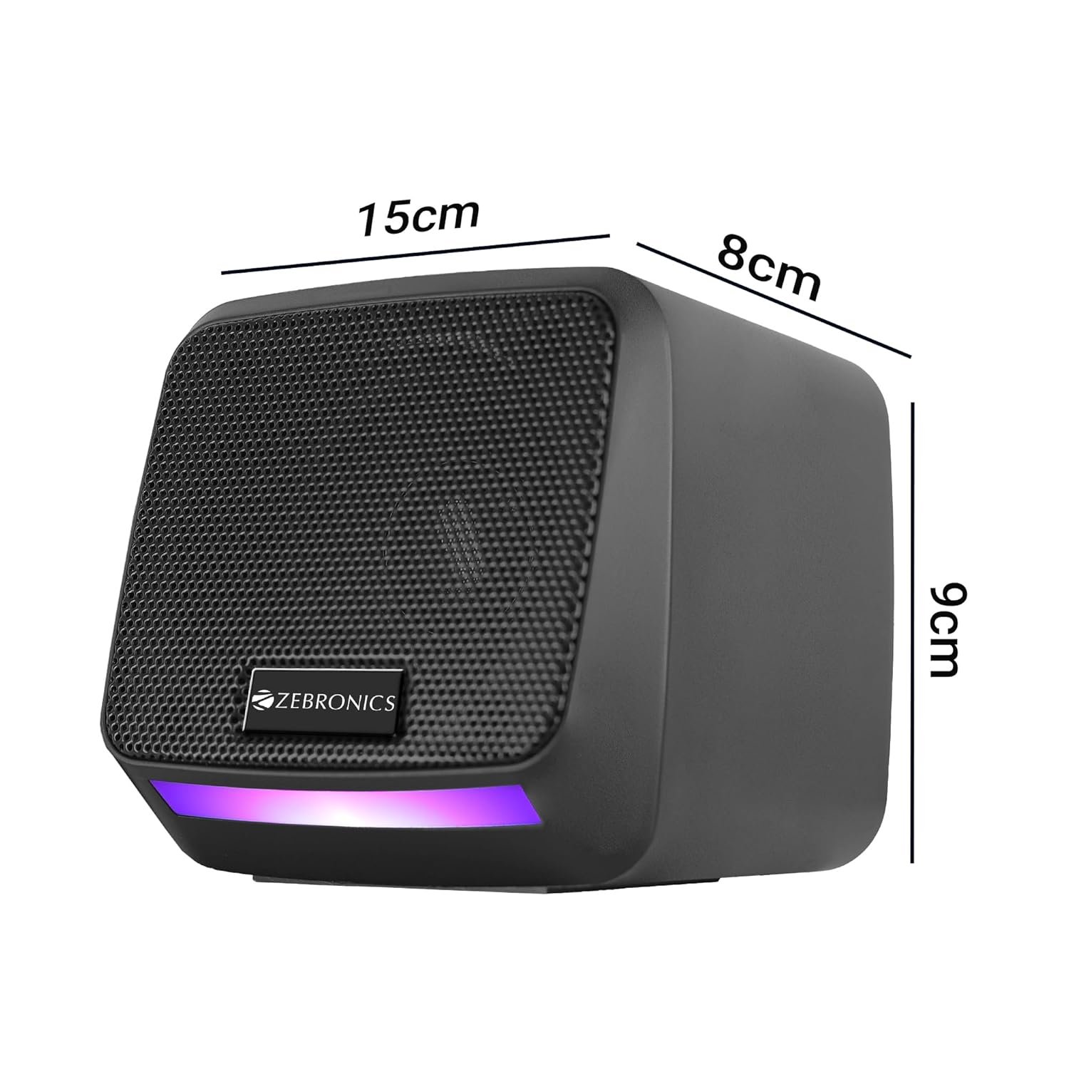 ZEBRONICS Igloo 1, 2.0 USB Computer Speakers, 8 Watts, Multicolor LED, USB Powered, AUX, Volume Control Pod for PC, Laptops, Desktop - Image 8