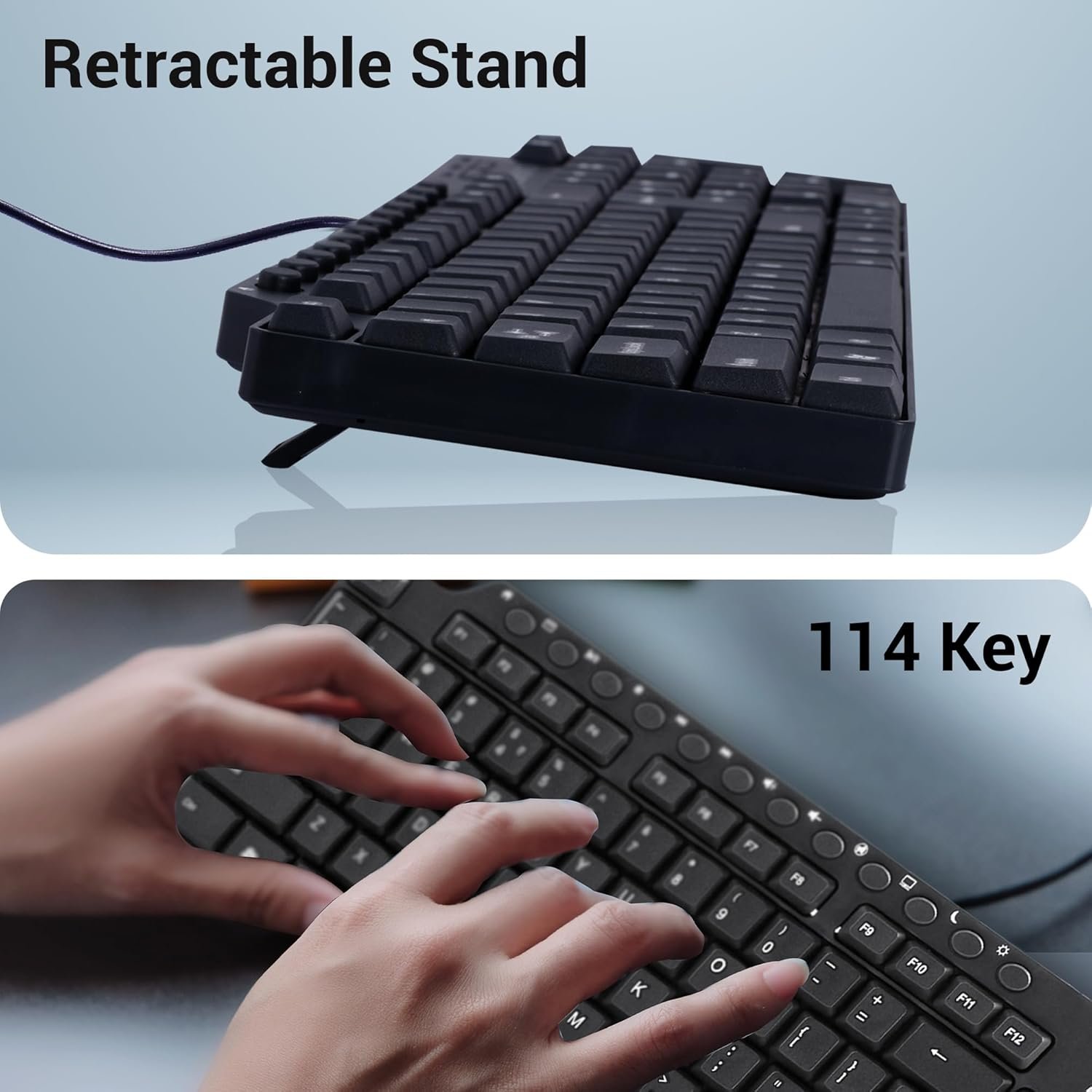 ZEBRONICS ZEB-KM2100 Multimedia USB Keyboard Comes with 114 Keys Including 12 Dedicated Multimedia Keys & with Rupee Key - Image 8