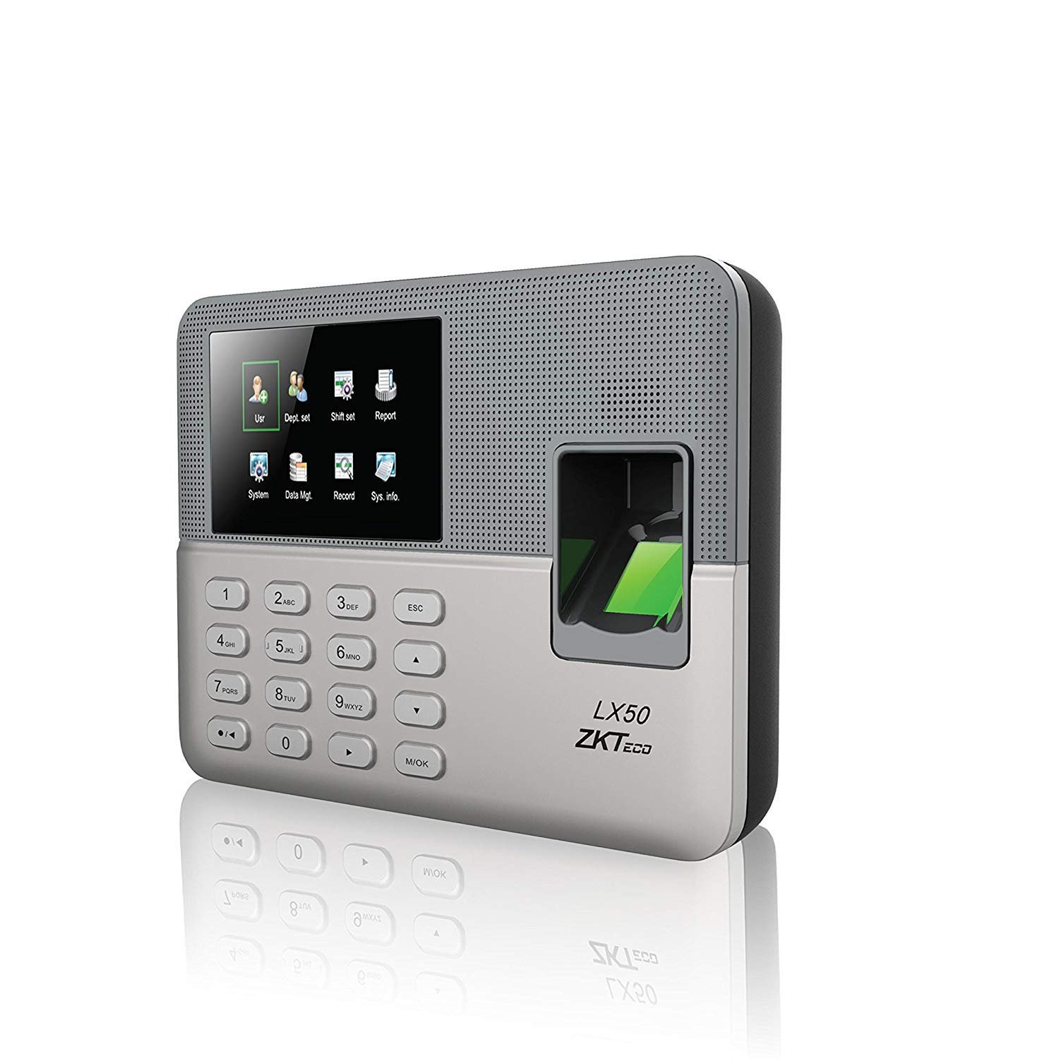 ZKTeco Biometric Fingerprint Time Attendance Digital Clock Employee Checking-in Recorder with Build-in SSR Excel Software (Silver), 20.32x13.2 Cm - Image 2