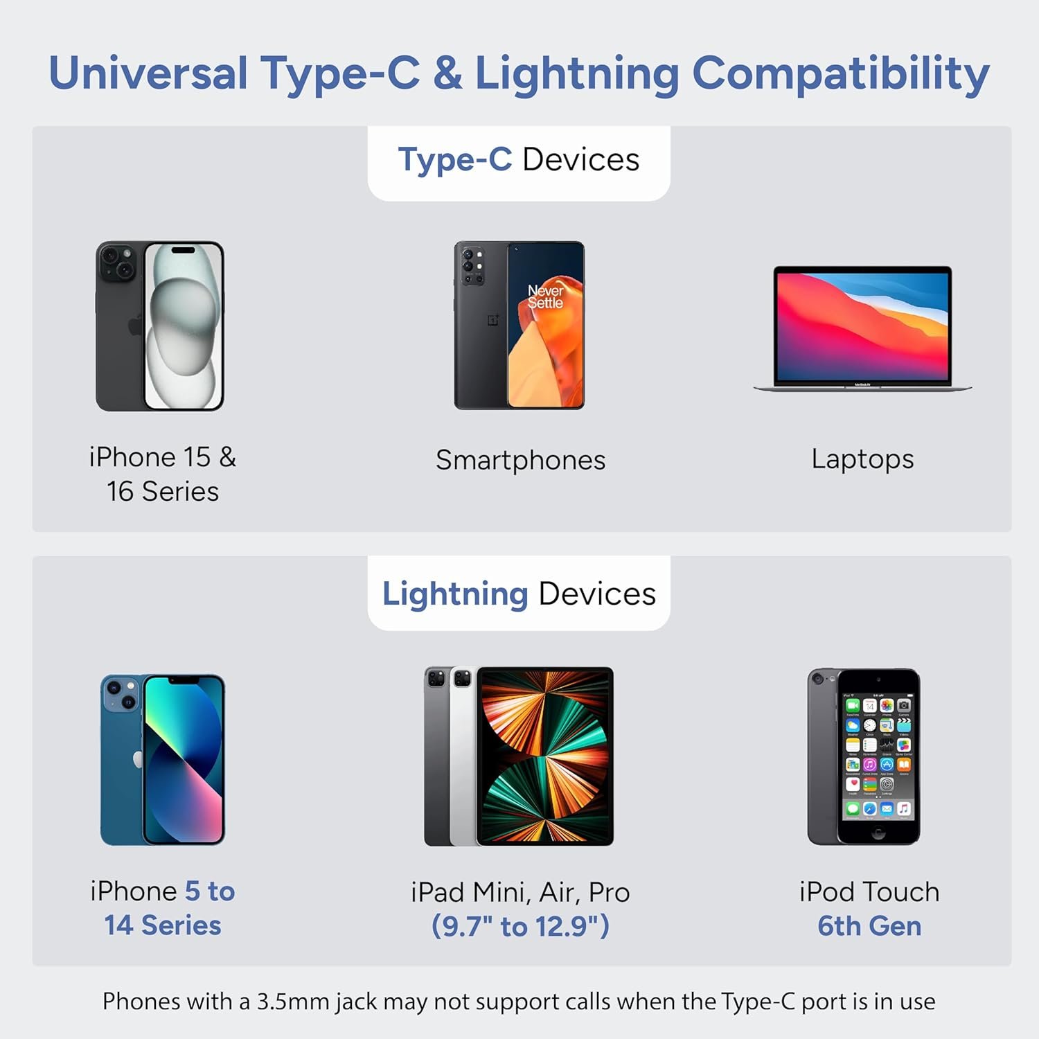 AMBRANE 2 in 1 3.5 mm Audio AUX to Type C Connector, Perfect for Gaming/Playing Music for Type C Devices, Android, iPhone 16/15/Plus/Pro/Max, iPad(AOTG-CL1 Black) - Image 5