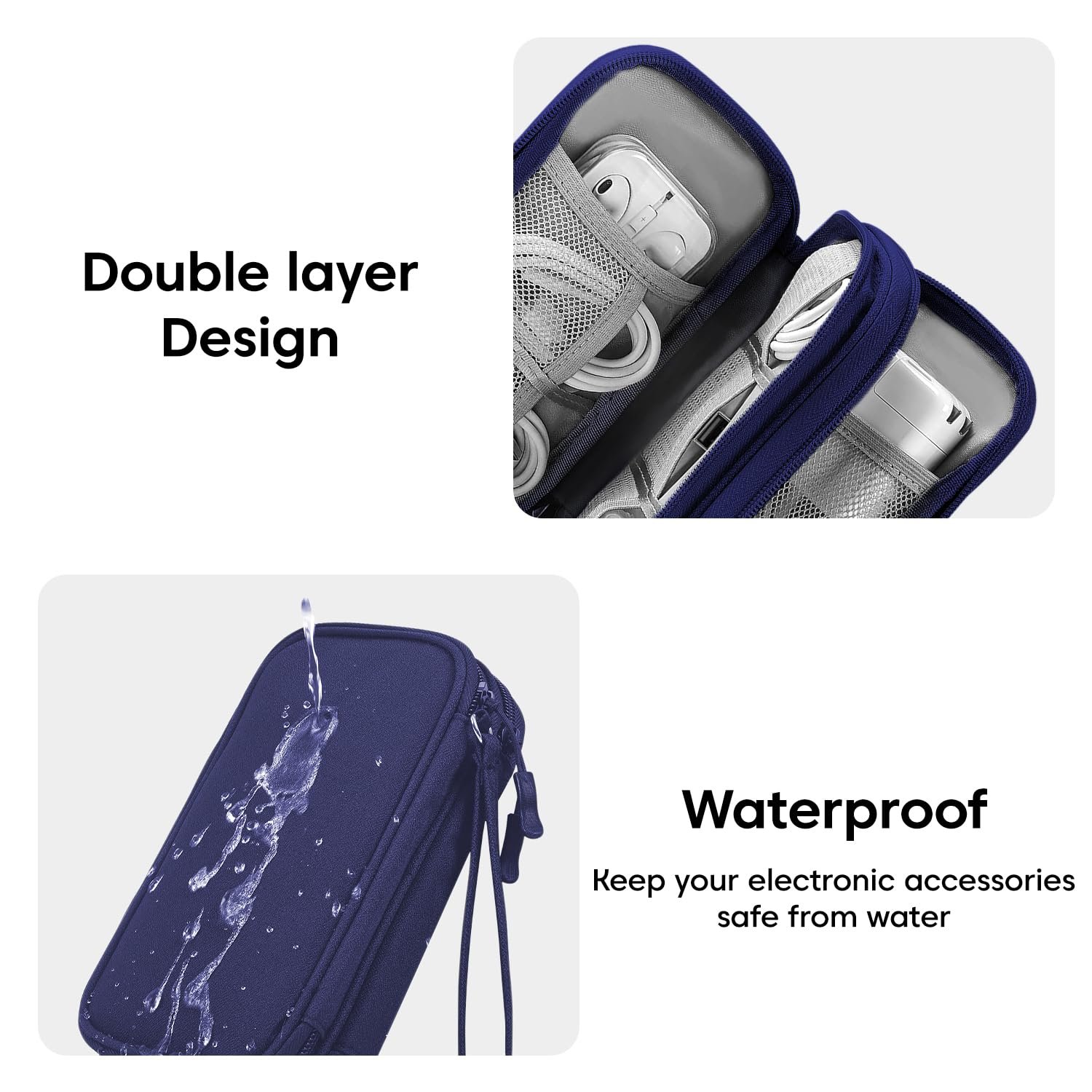 Sounce Portable Tech Organizer Pouch for USB Cables, Chargers, Earphones, Power Banks & Digital Accessories, Travel Carry Case with Mesh Pockets – Compact Size 7.67 x 4.3 Inches - Image 4