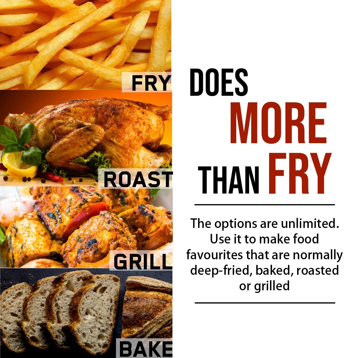 INALSA Air Fryer 4.2 ltr|1400 W with Air Crisp Technology|Temperature & Timer Control|8 Preset Menu & Digital Display|Air fry, Bake,Roast,Reheat,Dehydrate|Airfryer Recipe book(Tasty Fry Digital) - Image 9