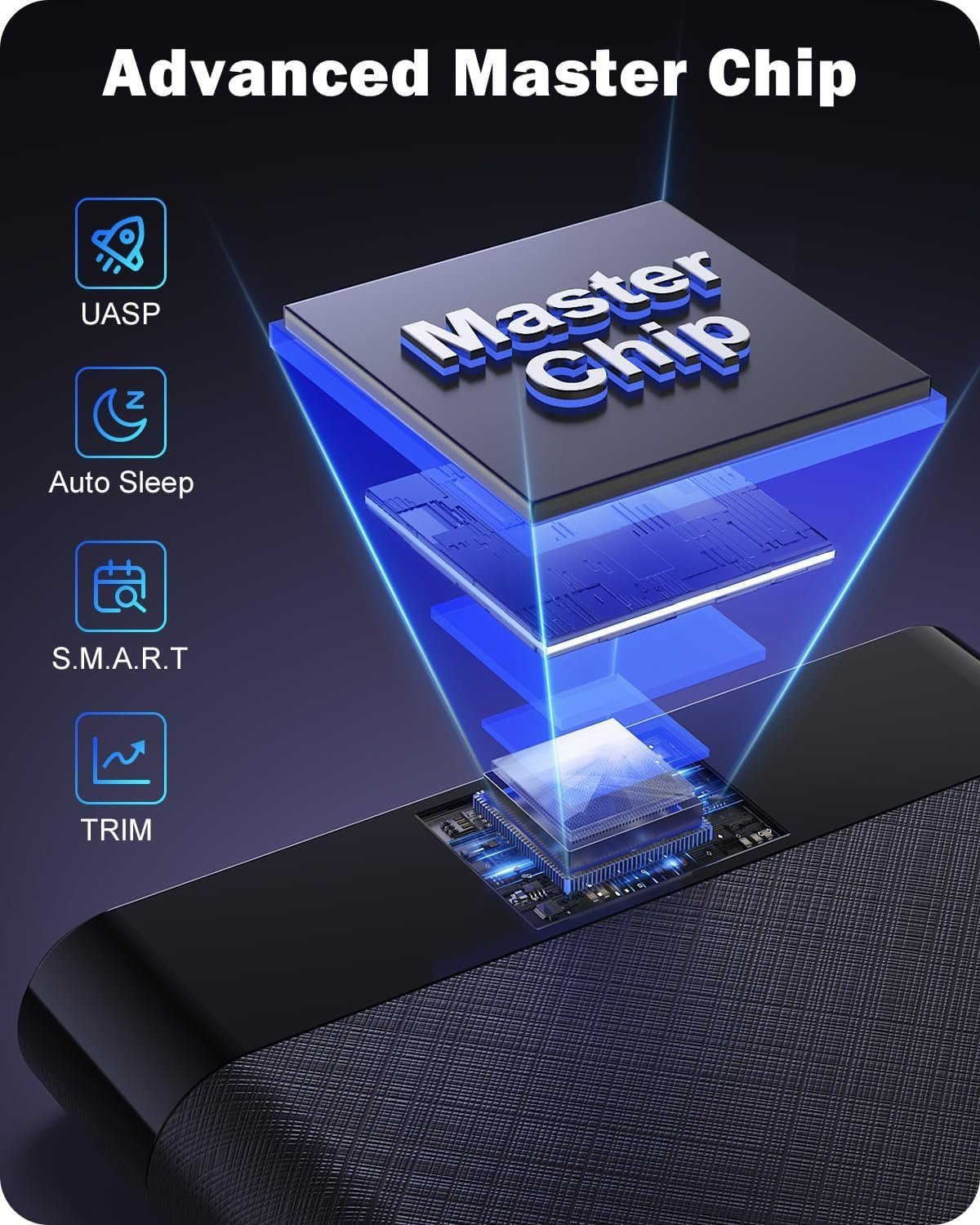 Dyazo 2.5 Inch SATA USB 3.0 HDD / SSD Portable External Hard Disk Enclosure 7 MM and 9.5 MM Tool Free , Supports UASP Max Upto 6TB (Black) - Image 4