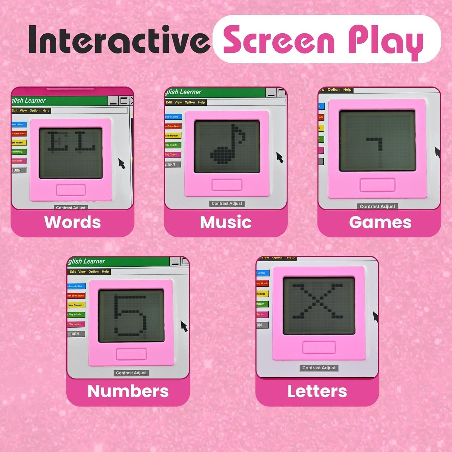 Cable World Educational Laptop Computer Toy for Kids Above 3 Years - 20 Fun Activity Learning Machine, Now Learn Letter, Words, Games, Mathematics, Music, Logic, Memory Tool,Pink - Image 5