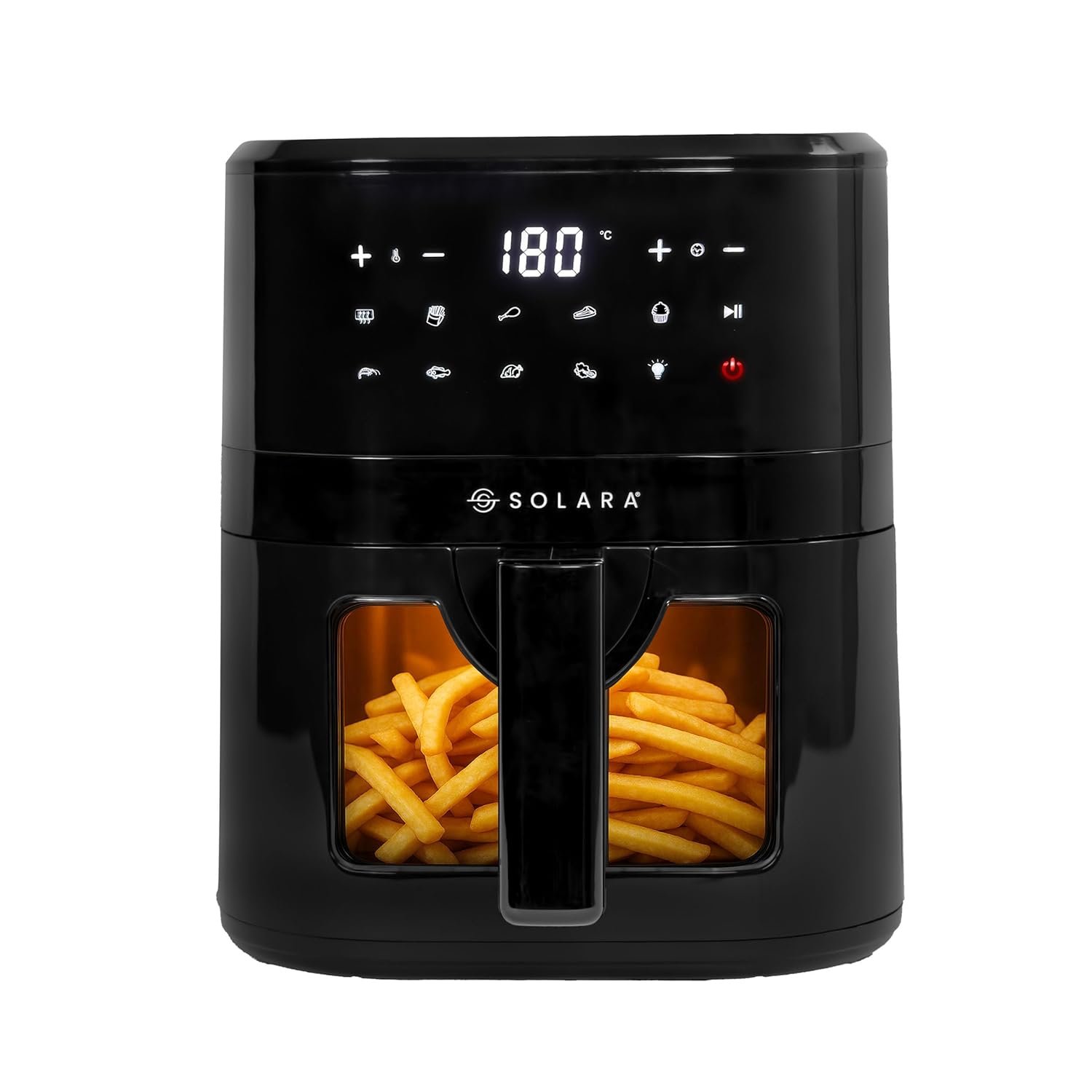 SOLARA Air Fryer For Home 4.5L with See Through Window, 10 Preset menus, 360° High Speed Air Circulation for Fry, Grill, Roast & Bake,Uses upto 90% less fat, 1500 Watts, Digital Touch Control, Black - Image 2