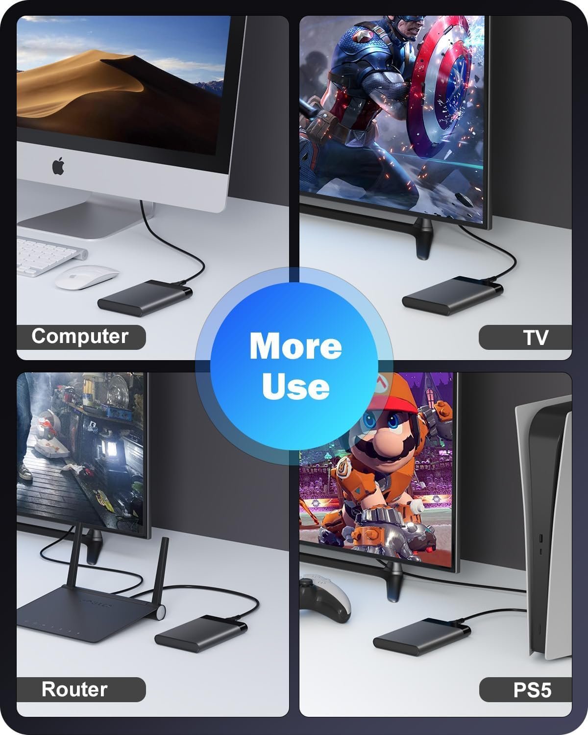 Dyazo 2.5 Inch SATA USB 3.0 HDD / SSD Portable External Hard Disk Enclosure 7 MM and 9.5 MM Tool Free , Supports UASP Max Upto 6TB (Black) - Image 6