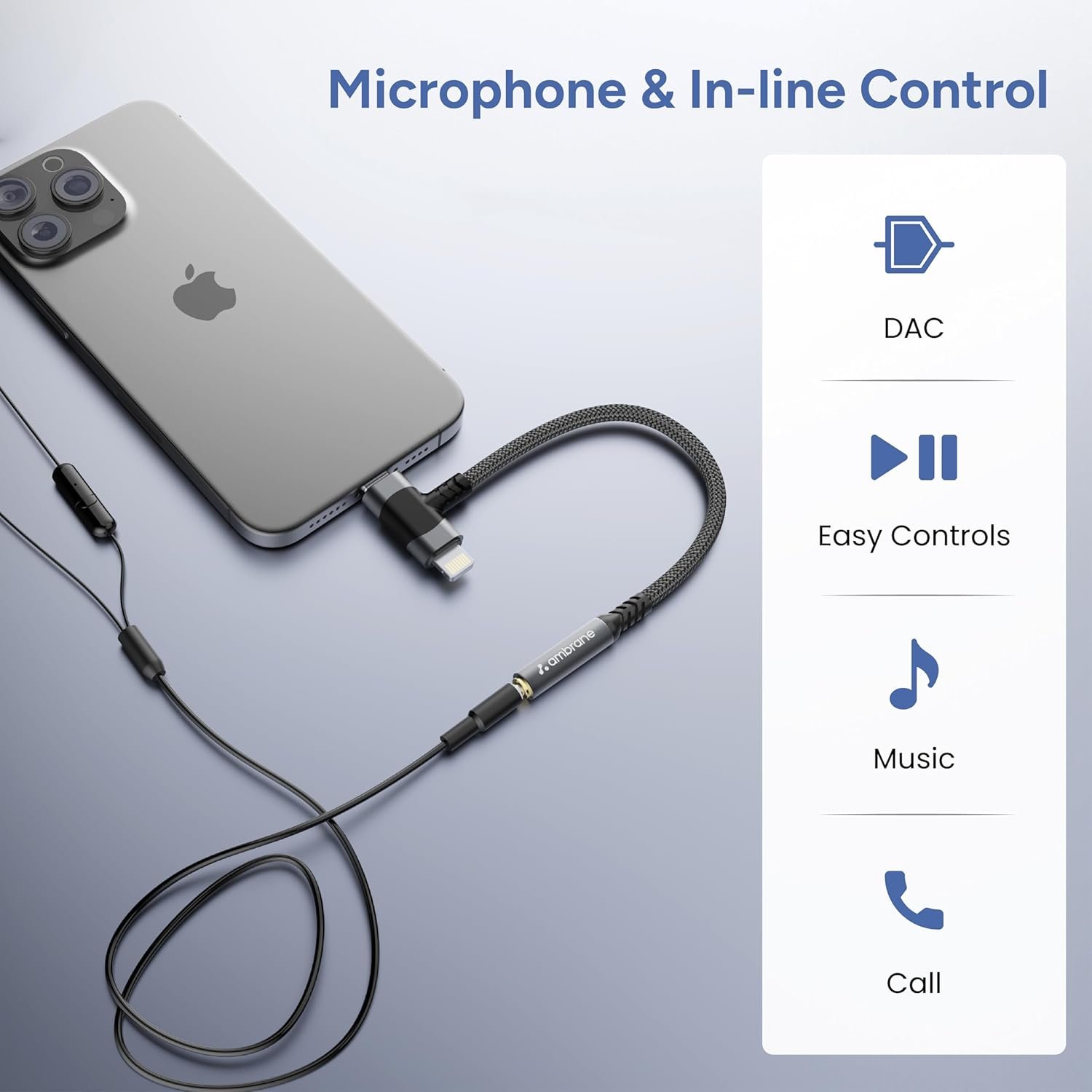 AMBRANE 2 in 1 3.5 mm Audio AUX to Type C Connector, Perfect for Gaming/Playing Music for Type C Devices, Android, iPhone 16/15/Plus/Pro/Max, iPad(AOTG-CL1 Black) - Image 7