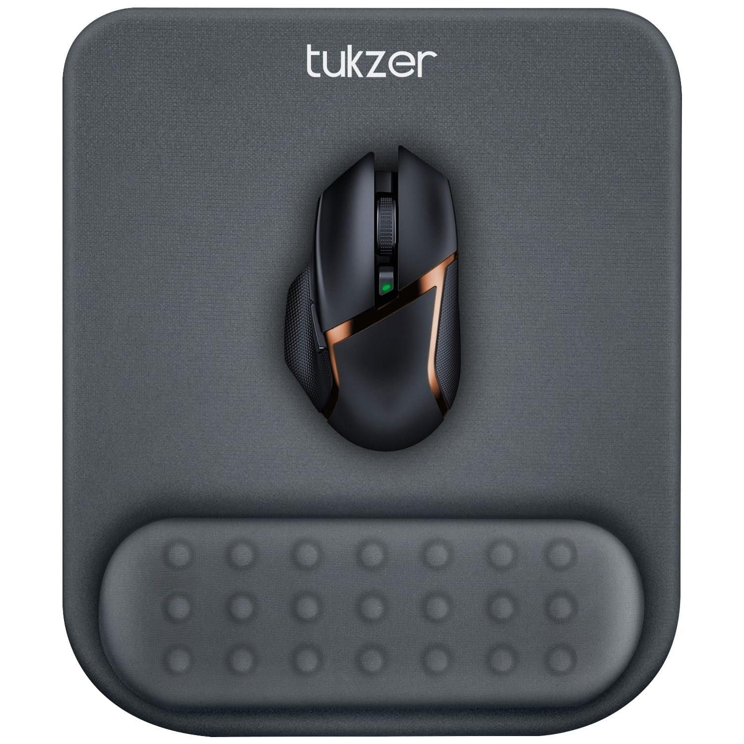 Tukzer Gel Mouse Pad Wrist Rest Memory-Foam Ergonomic Mousepad| Cushion Wrist Support & Pain Relief| Suitable for Gaming, Computer, Laptop, Home & Office Non-Slip Rubber Base (Grey) - Image 2