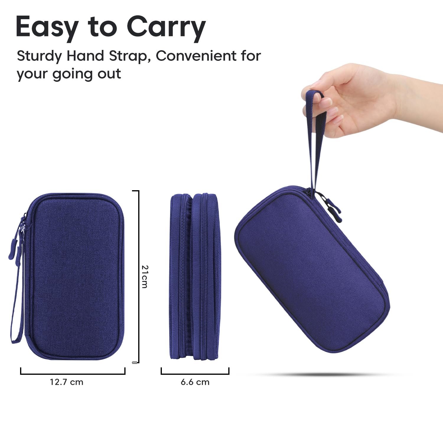 Sounce Portable Tech Organizer Pouch for USB Cables, Chargers, Earphones, Power Banks & Digital Accessories, Travel Carry Case with Mesh Pockets – Compact Size 7.67 x 4.3 Inches - Image 9