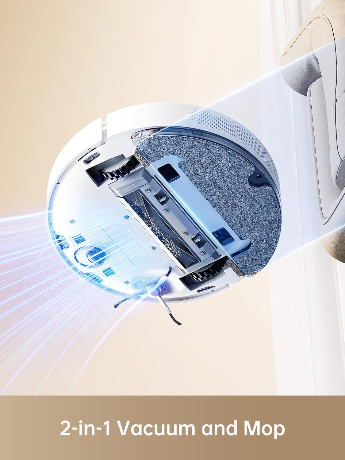 Dreame D10 Plus Gen 2 Robot Vacuum Cleaner with Automatic Dust Emptying, Stores up to 90 Days of Dust, LiDAR Navigation, 6000 Pa Suction Power for Carpets and Pet Hair, 285-Minute Battery, White - Image 7