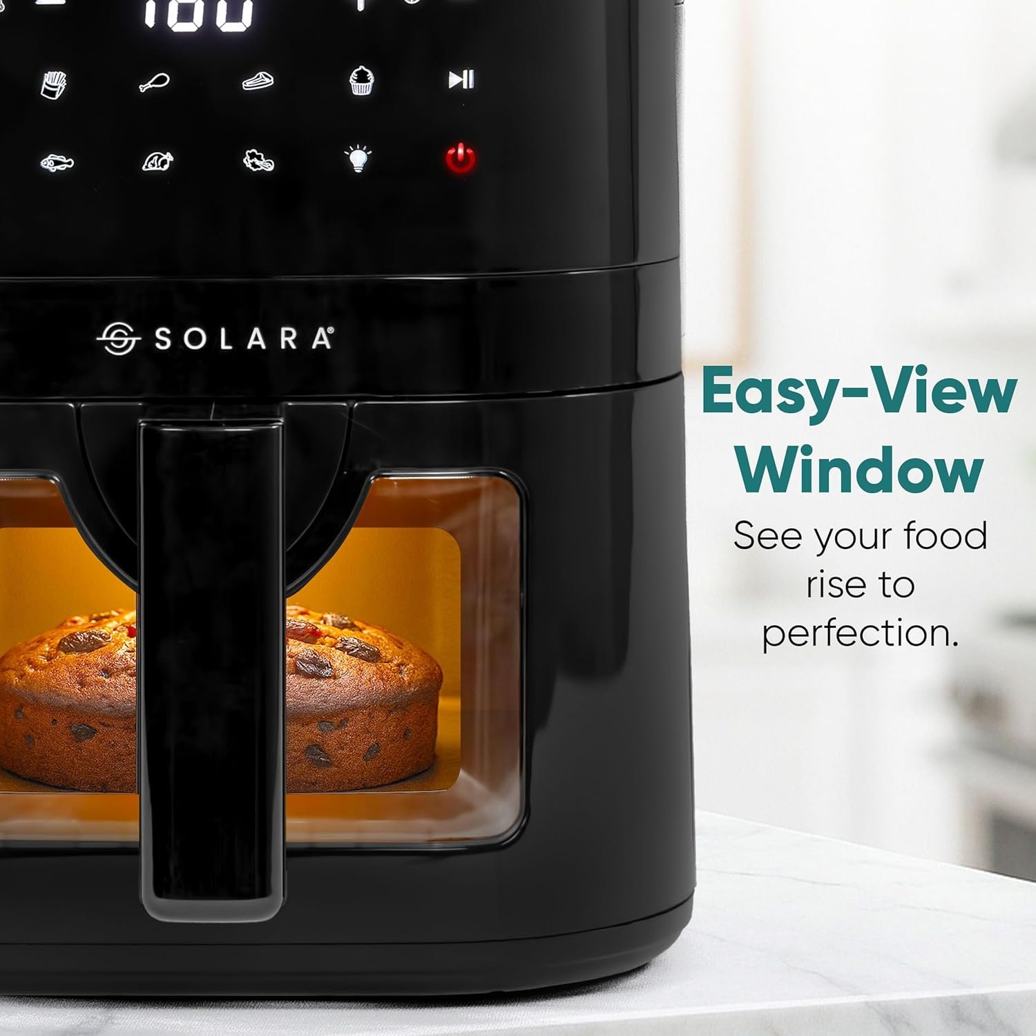 SOLARA Air Fryer For Home 4.5L with See Through Window, 10 Preset menus, 360° High Speed Air Circulation for Fry, Grill, Roast & Bake,Uses upto 90% less fat, 1500 Watts, Digital Touch Control, Black - Image 5