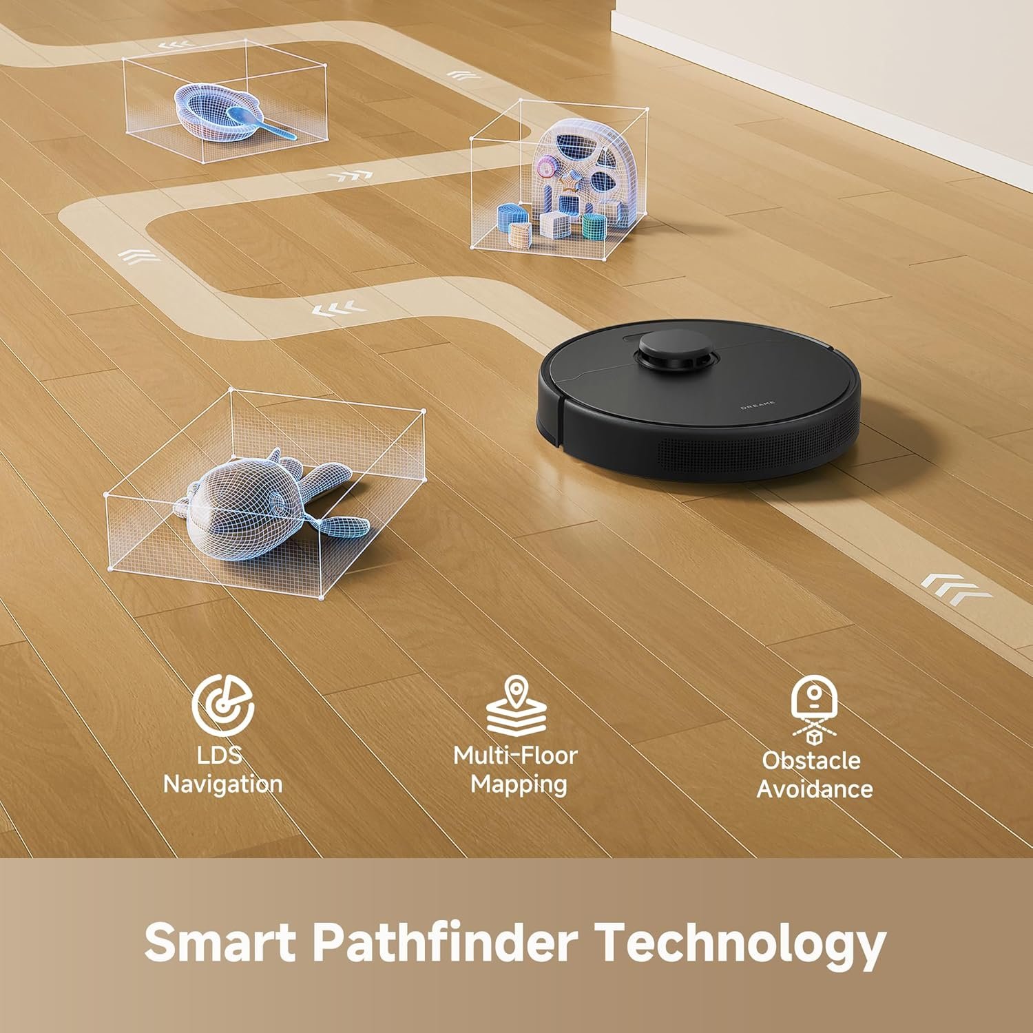 DREAME F10 Robot Vacuum and Mop Combo, 13,000Pa Suction, 300min Runtime, Smart LiDAR Navigation, 2-in-1 Cleaning & Voice Control with App, Black - Image 9