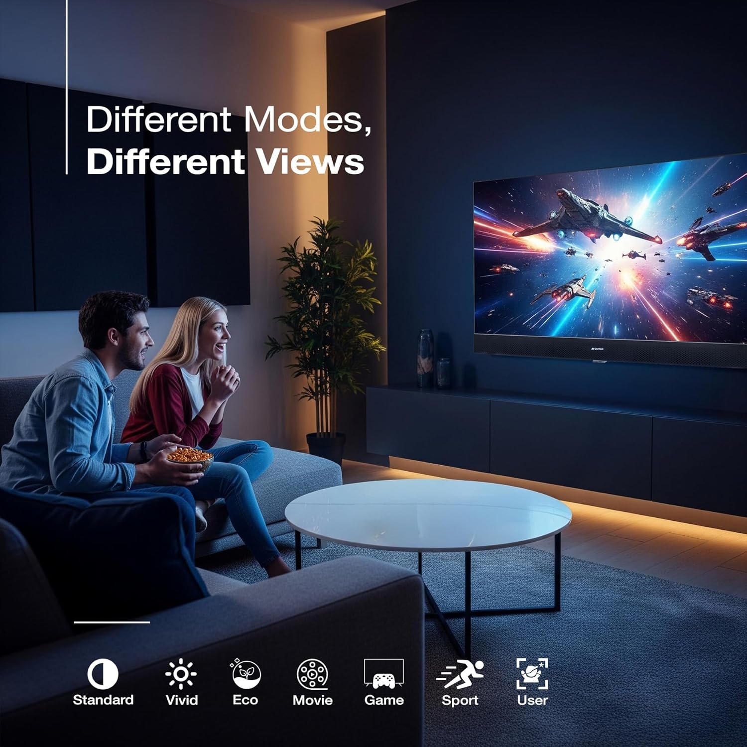 SANSUI 80 cm (32inch) HD Smart Coolita 3.0 with in Built Sound Bar, Dolby Audio, Surround Sound & A+ Panel QLED TV (JSS32CSQLED) - Image 4