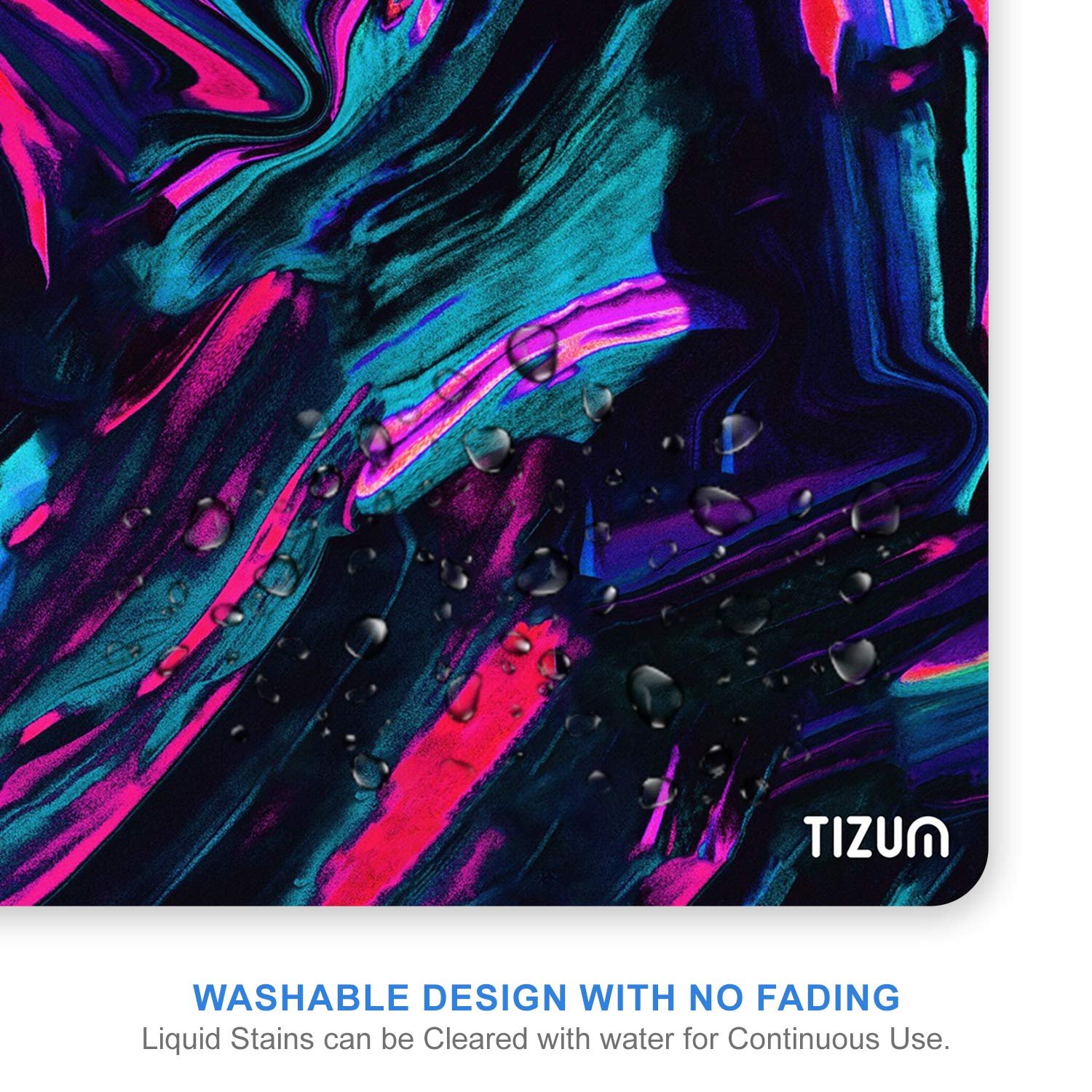 Tizum Mouse Pad Computer Mouse Mat with Anti-Slip Rubber Base & Smooth Mouse Control with Spill-Resistant Surface for Laptop, Notebook, MacBook Pro, Gaming Computer (9.4*7.9 Inches), Beta (Multicolor) - Image 4