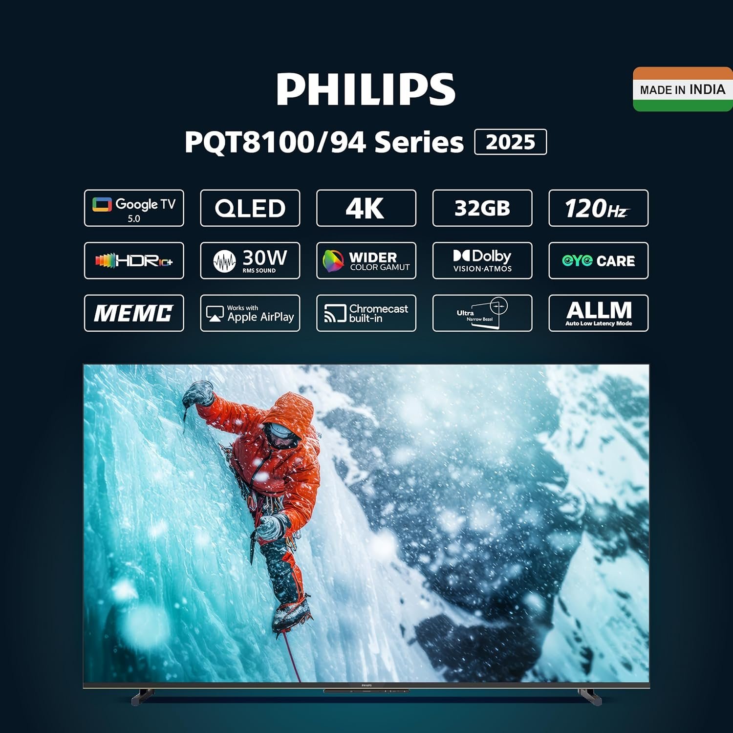Philips 190 cm (75 inch) 8100 Series 4K Ultra HD Smart QLED Google TV 75PQT8100/94 - Image 3