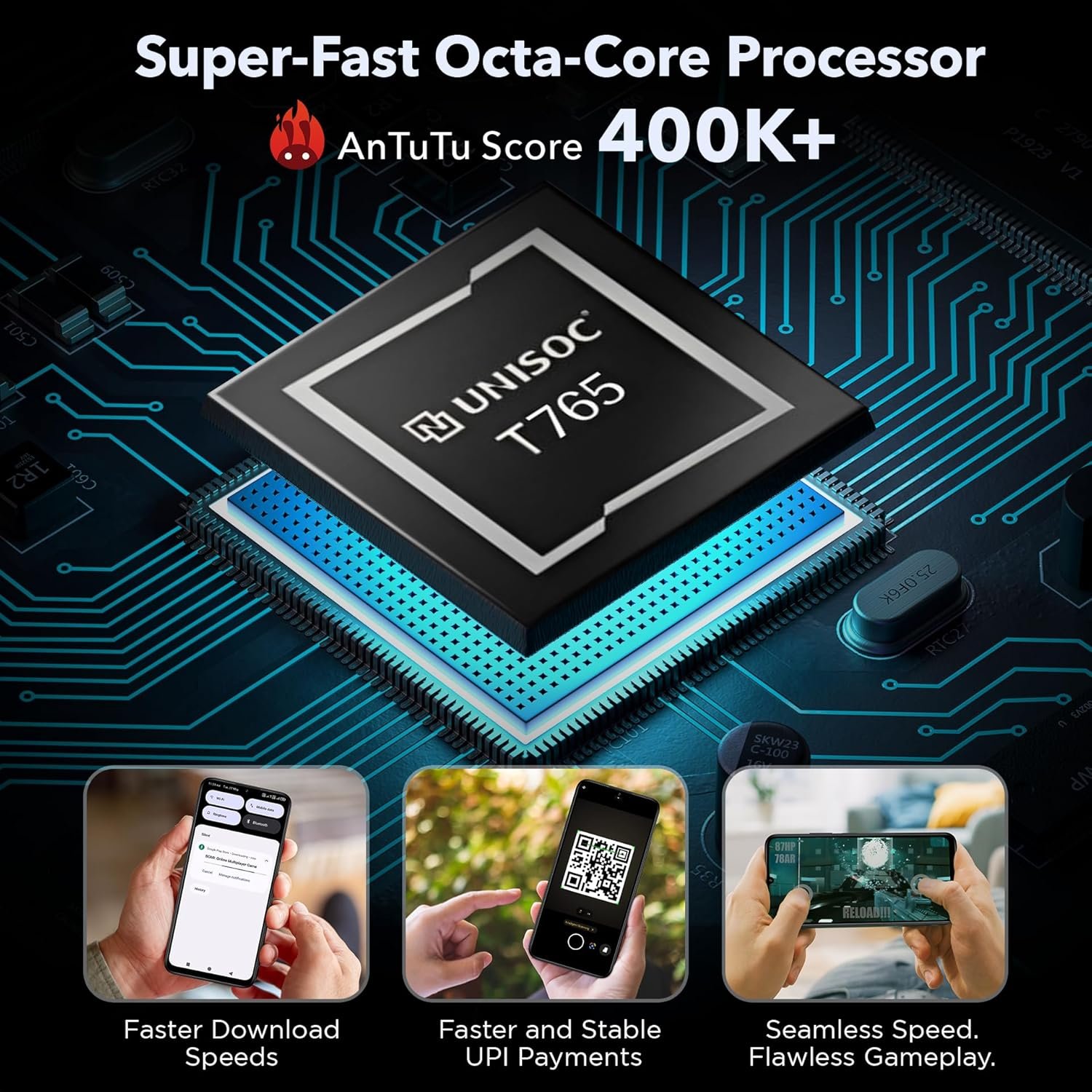 Lava Bold N1 5G (Royal Blue, 4GB RAM, 64GB Storage) |Bigger 6.75" HD+ Notch Display | Octacore 5G Processor | 13 MP AI Camera |5000 mAh Battery| IP54 Rated Dust & Water Splash Proof - Image 6